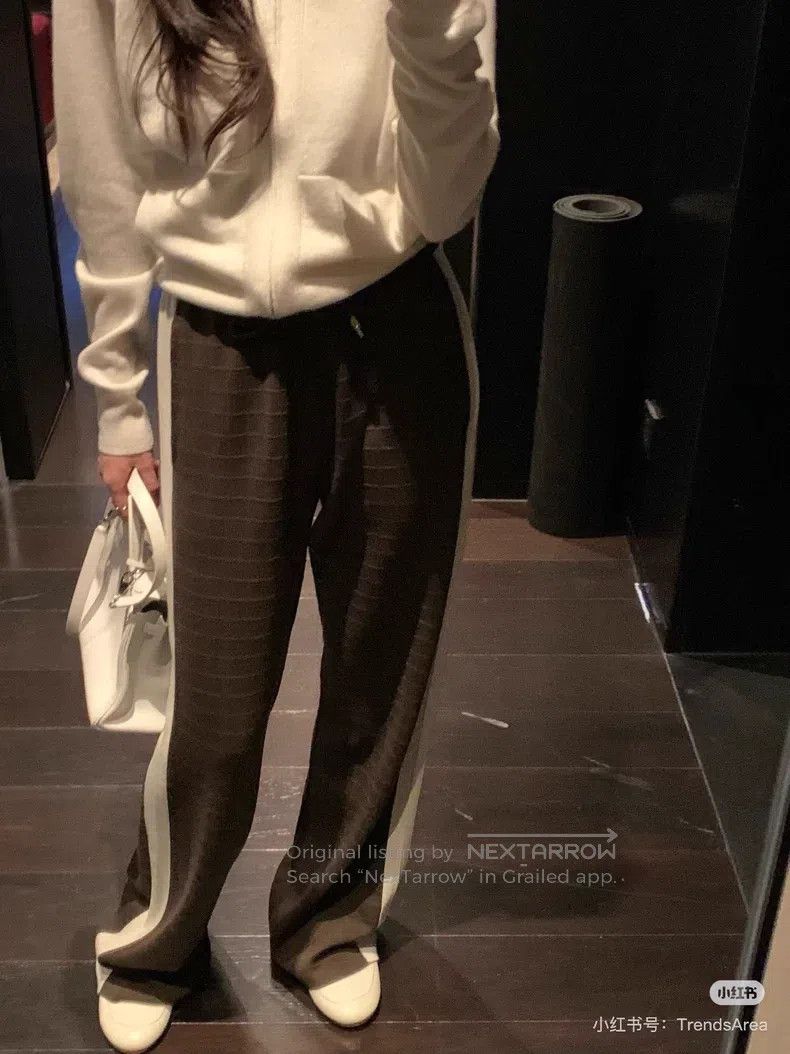 Hermes Hermes Charcoal Brown Glen Plaid Cashmere Knit Trousers Size 25" / US 0 / IT 36 - 7 Thumbnail