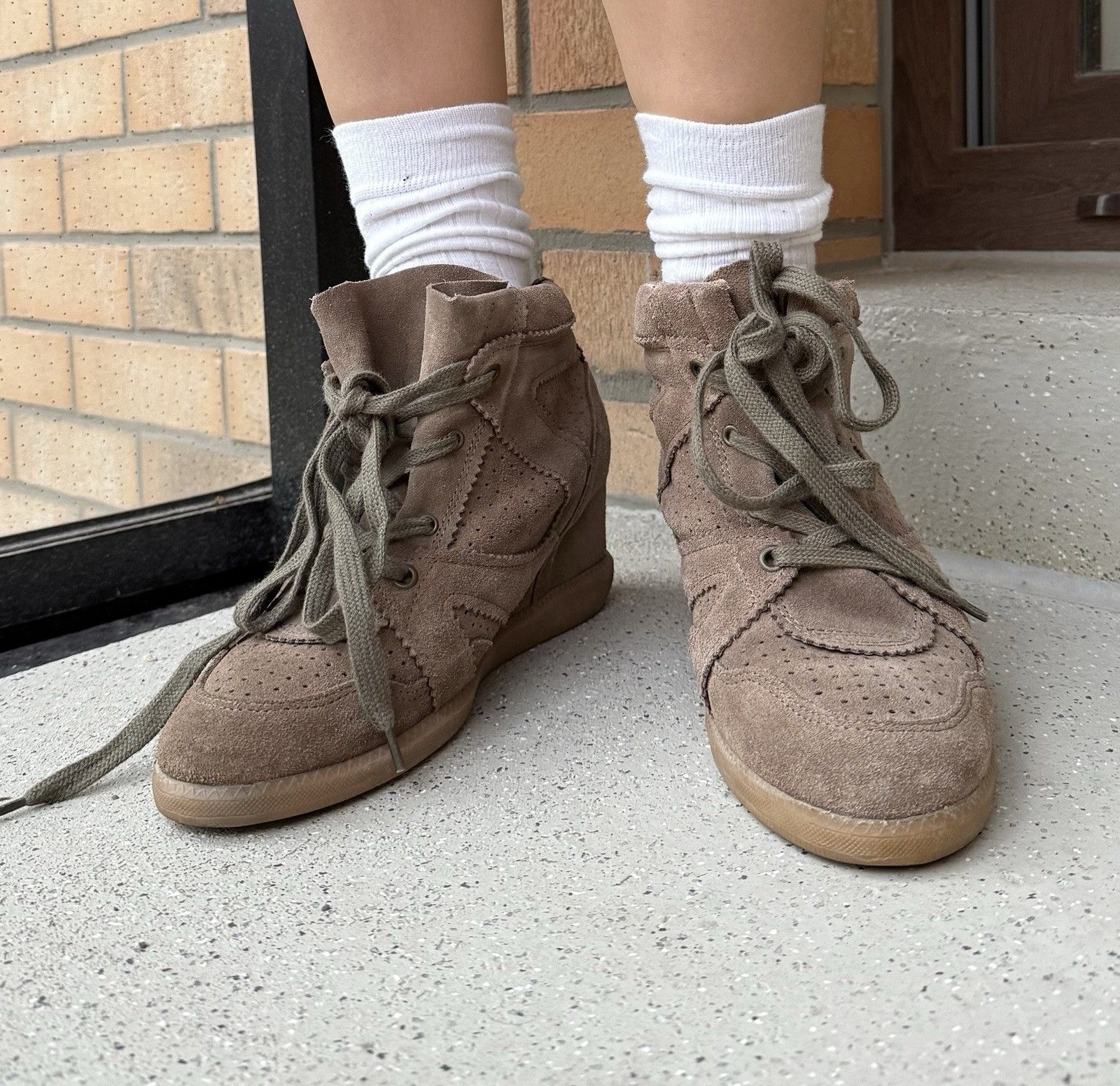 Vintage Manfield womens wedge sneakers suede marant style shoes Size US 10 / IT 40 - 3 Thumbnail