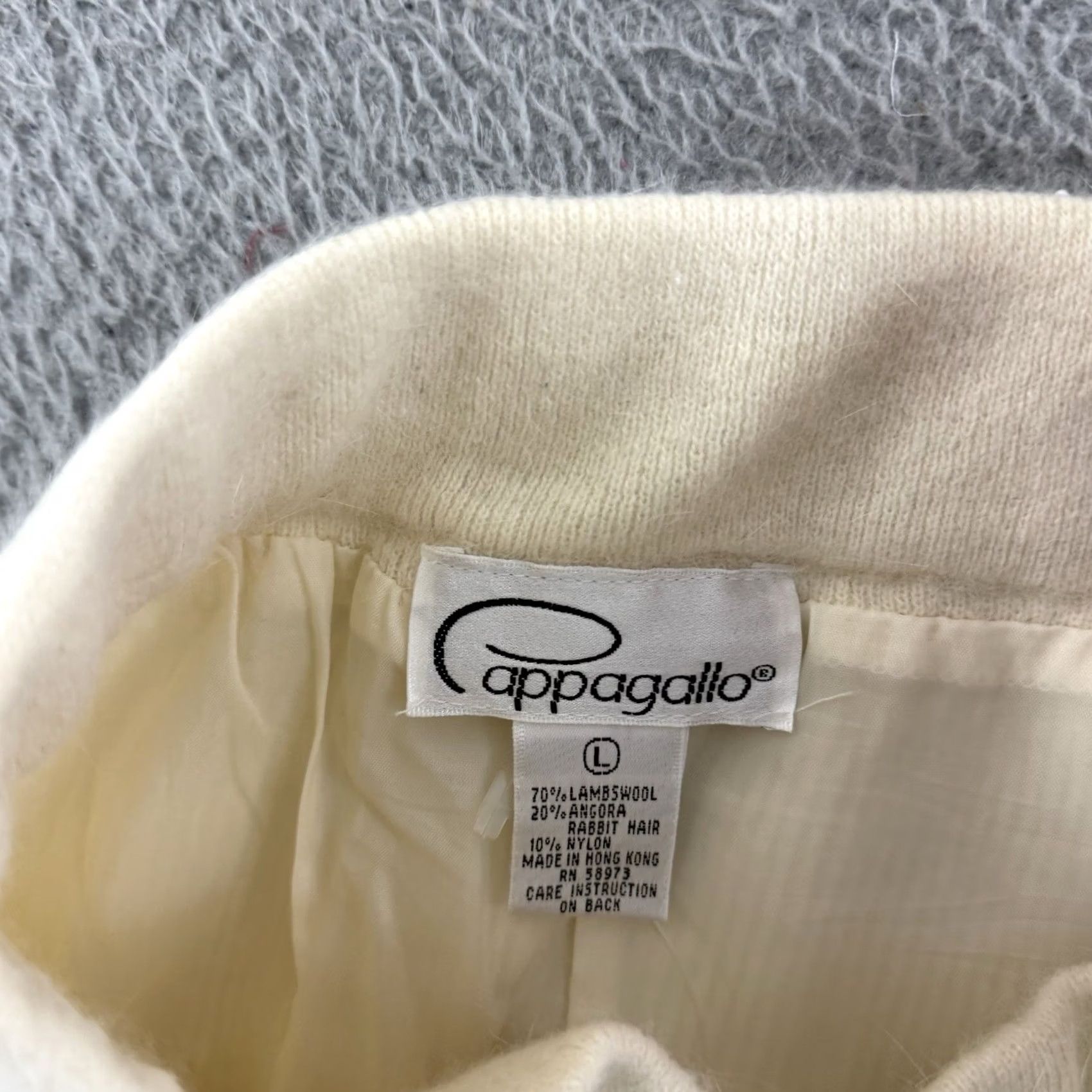 Vintage VINTAGE Pappagallo Skirt Women's Large Ivory Wool Rabbit Knit Pencil 80s Pull On Size 36" / US 14 / IT 50 - 5 Thumbnail