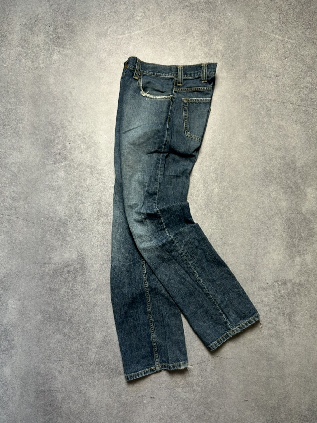 Carhartt Vintage 00s Carhartt Blue Denim Distressed Rockin Pant Jeans Size US 30 / EU 46 - 1 Thumbnail
