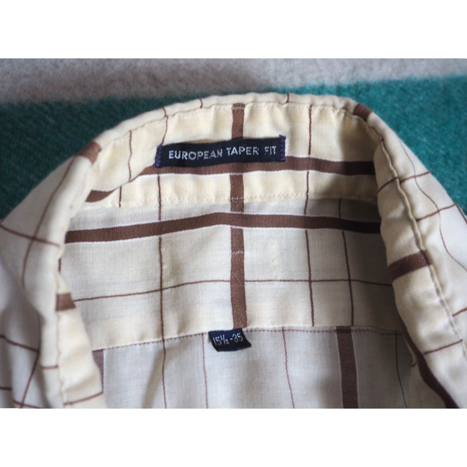 Vintage VTG 70s Euro Taper Brown Beige Plaid Disco Hippy Pocket Button Shirt Mens M Size US M / EU 48-50 / 2 - 3 Thumbnail