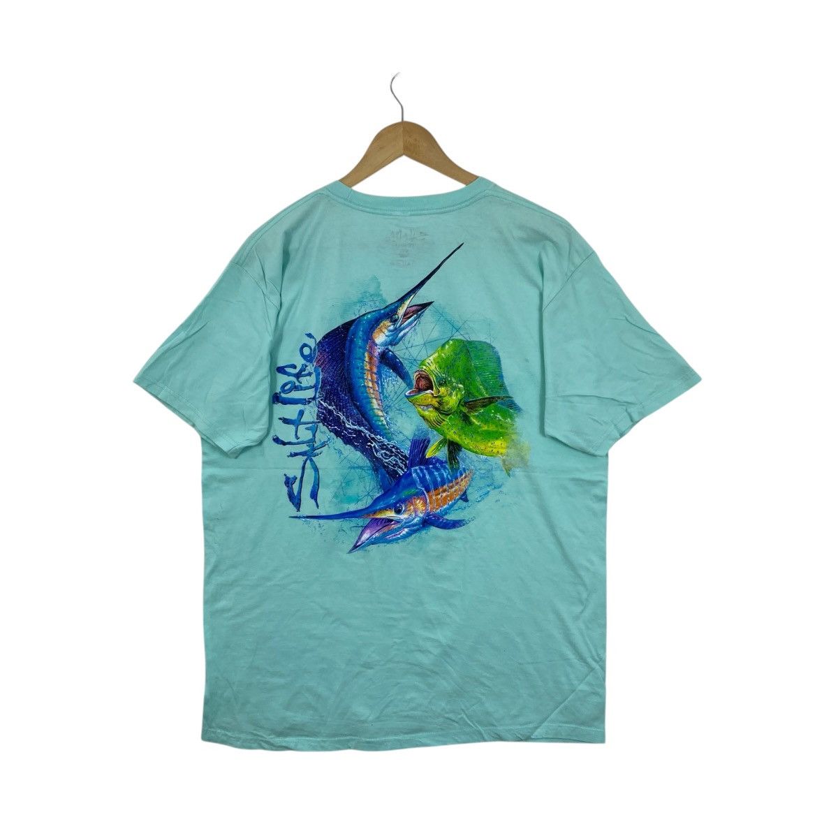 Vintage Salt Life Vintage TealMarlin Graphic TShirt Large Distressed Size US L / EU 52-54 / 3 - 2 Thumbnail