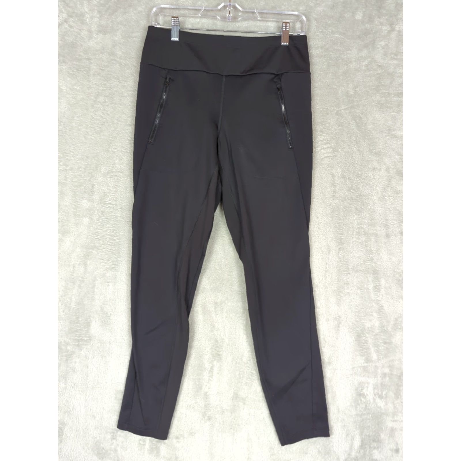 Athleta Athleta Women's M Peak Hybrid Fleece Tight Pants Black Pull On Inseam Zip Pocket Elastic Waist Size 32" / US 10 / IT 46 - 2 Thumbnail