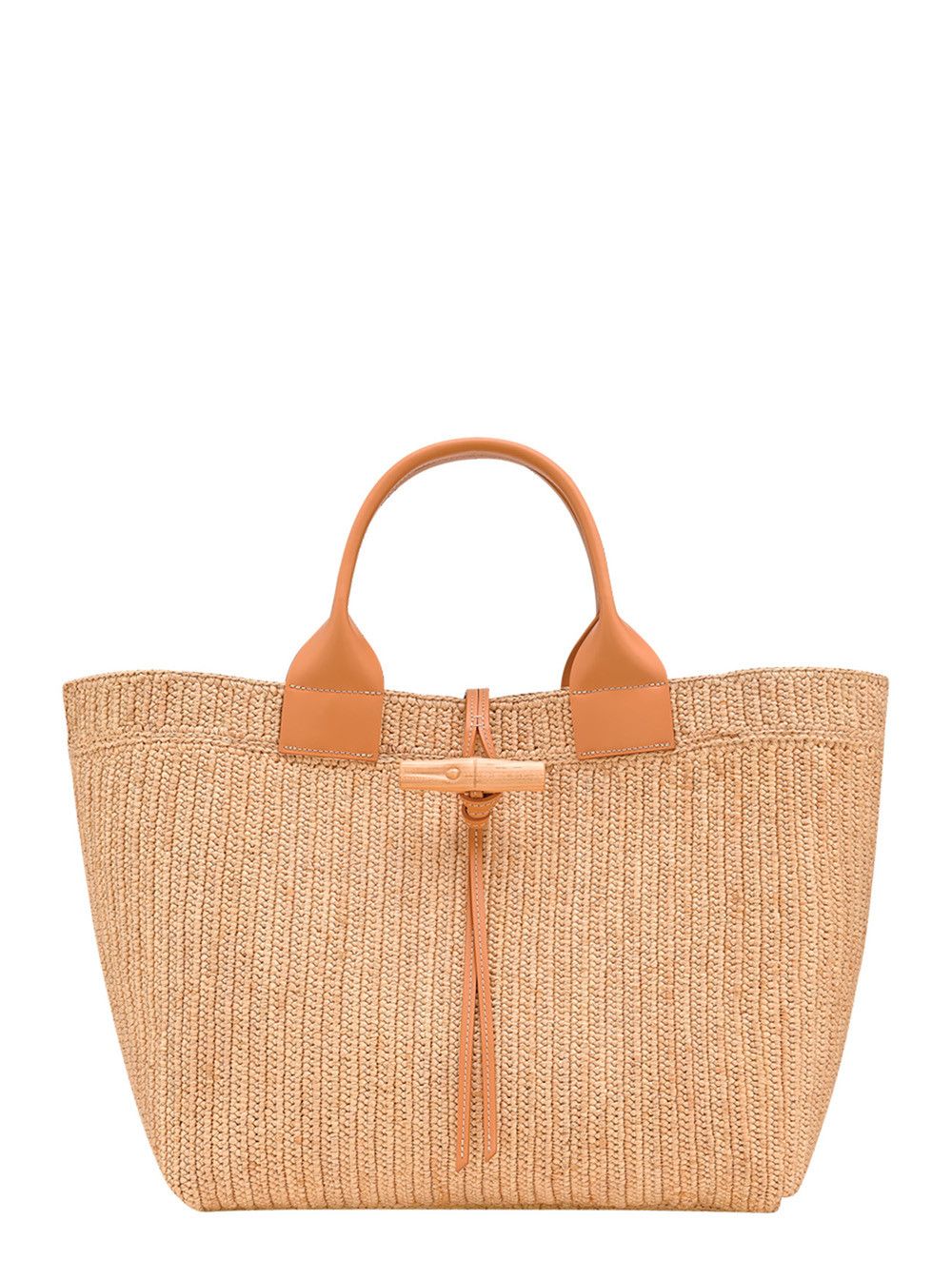 Longchamp 'Le Smart' Beige Tote Bag with Metallic Detail on the Front in Raffia Woman Size ONE SIZE - 1 Thumbnail