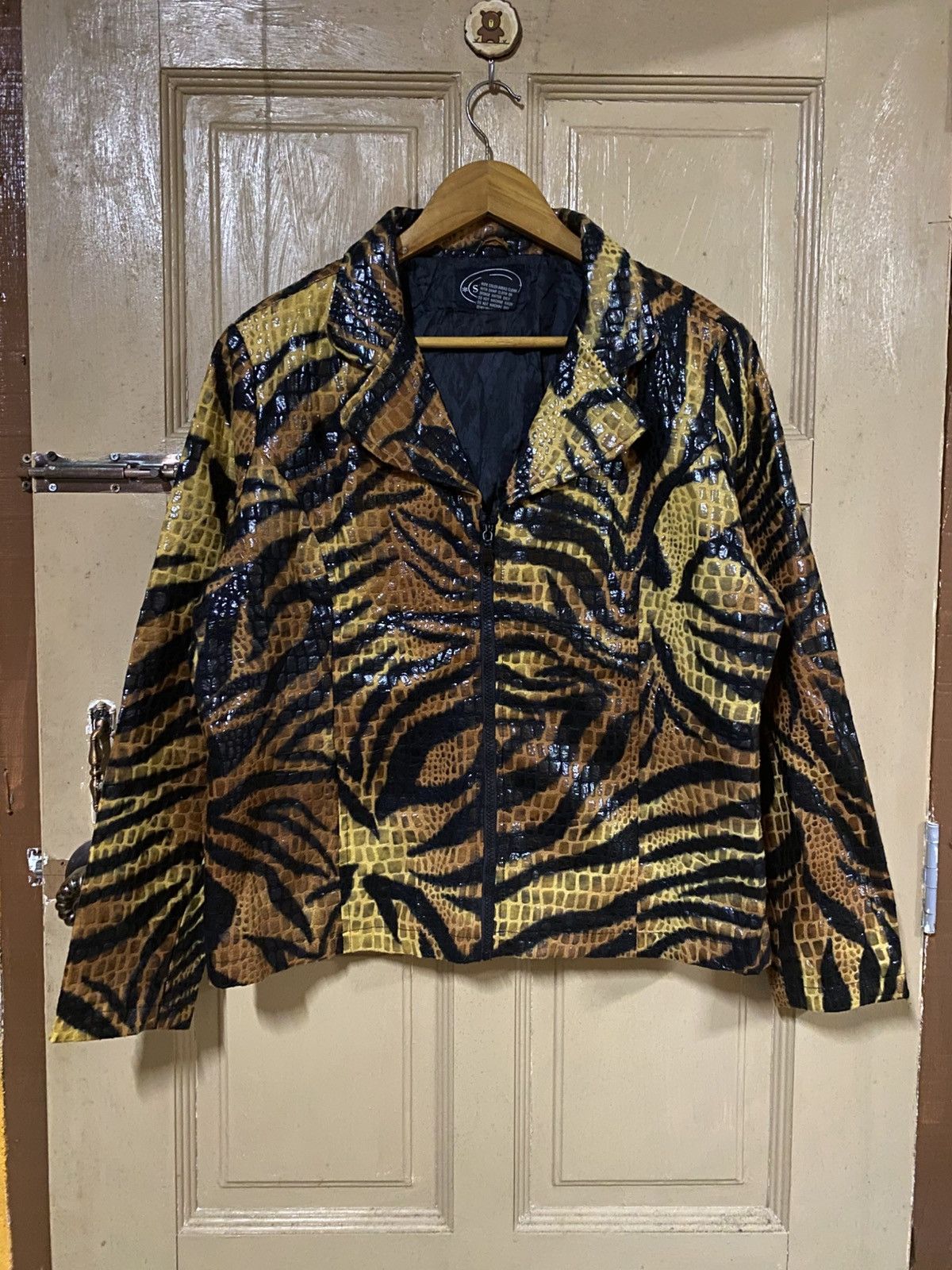 Vintage Selene Sport Tiger Print Faux Snakeskin Jacket