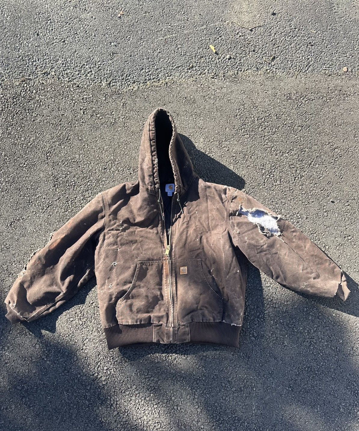 Carhartt XL Thrashed Carhartt Jacket Brown Workwear Faded Size US XL / EU 56 / 4 - 1 Thumbnail