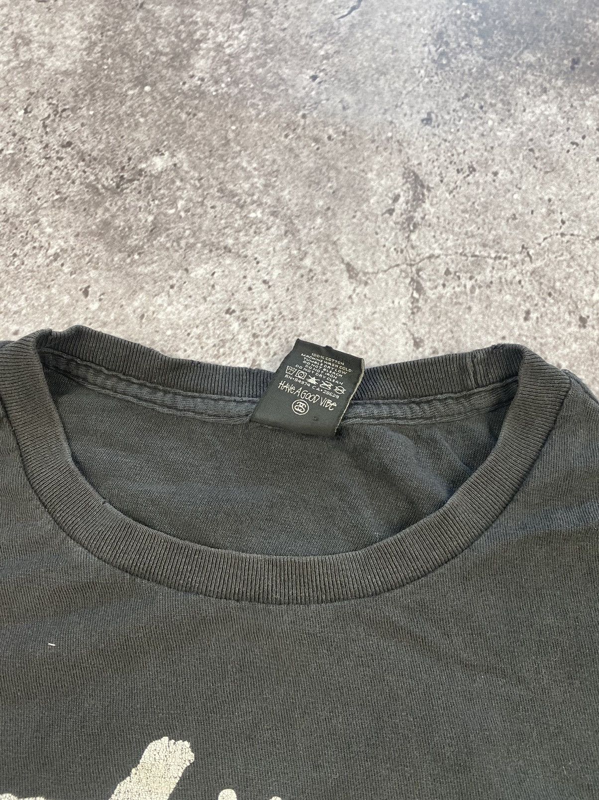 Stussy × Vintage Vintage Stussy Distressed faded black oversized Y2K t-shirt Size US L / EU 52-54 / 3 - 5 Thumbnail