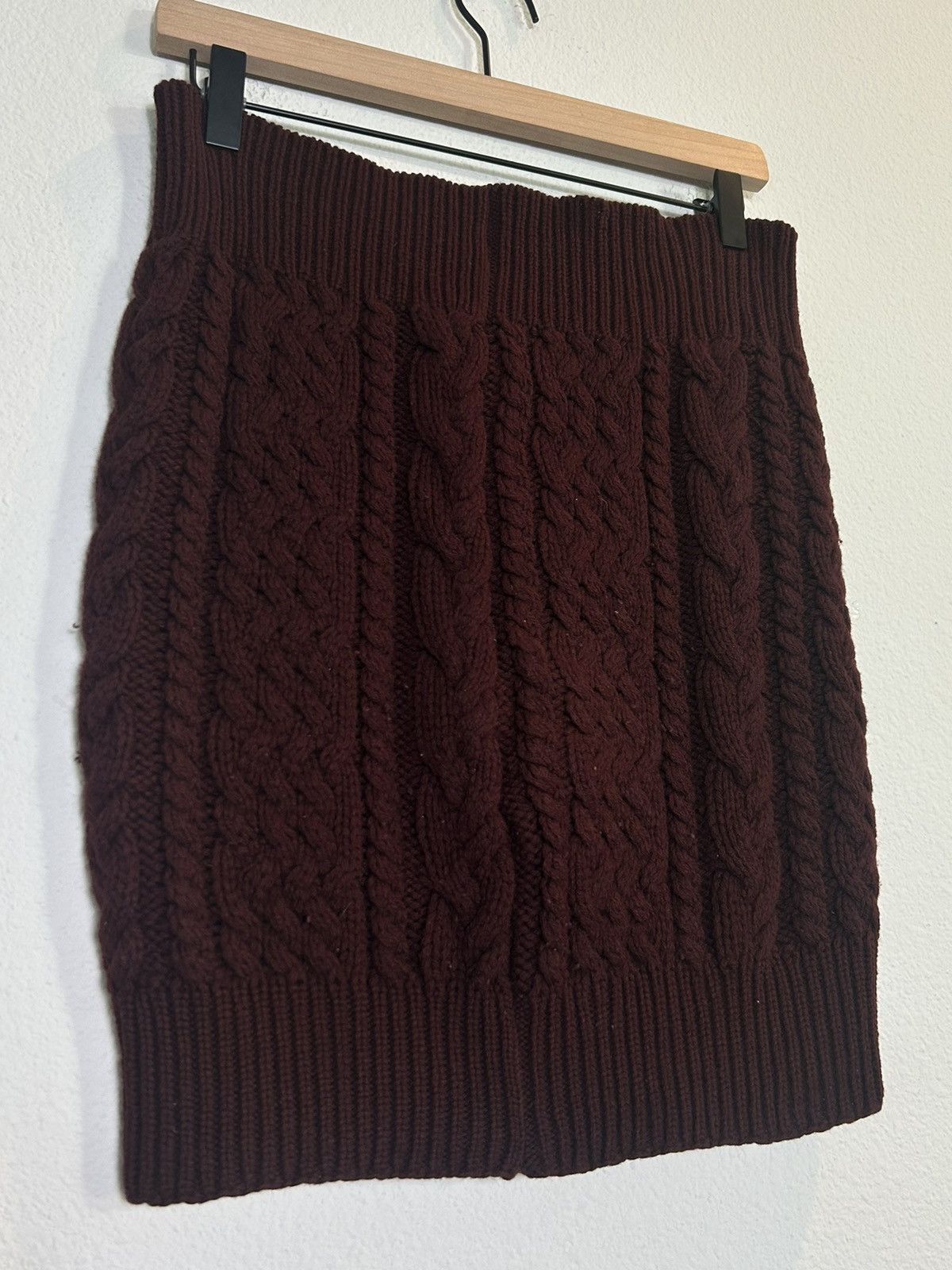 Y's Cable Knit Mini Skirt Size 30" / US 8 / IT 44 - 2 Thumbnail