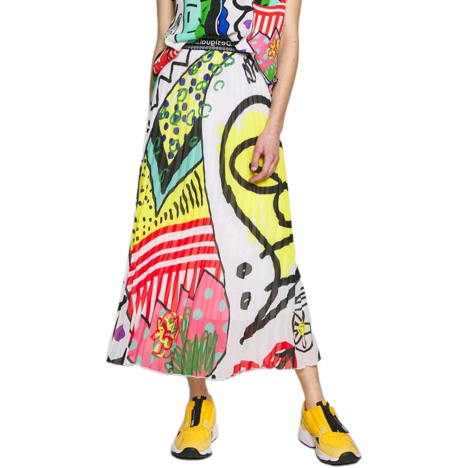Desigual Desigual Women's Midi Multicolor Skirt Size 36 USA 8 Size 30" / US 8 / IT 44 - 2 Thumbnail