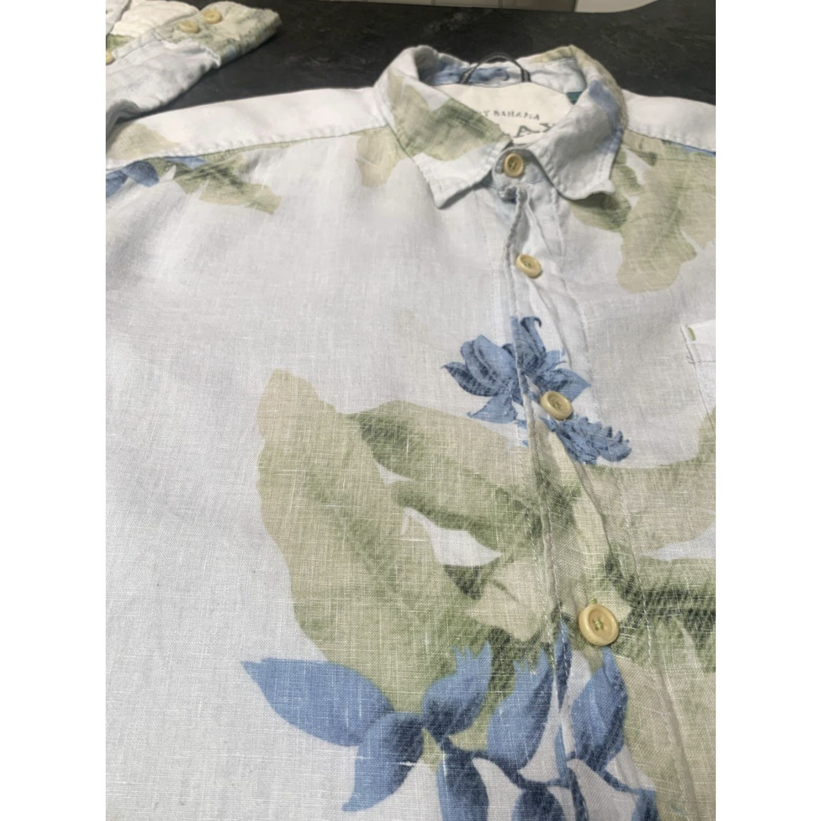 Tommy Bahama Tommy Bahama Shirt Mens XL White Linen Floral Button-Up Hawaiian Relaxed Size US XL / EU 56 / 4 - 4 Thumbnail