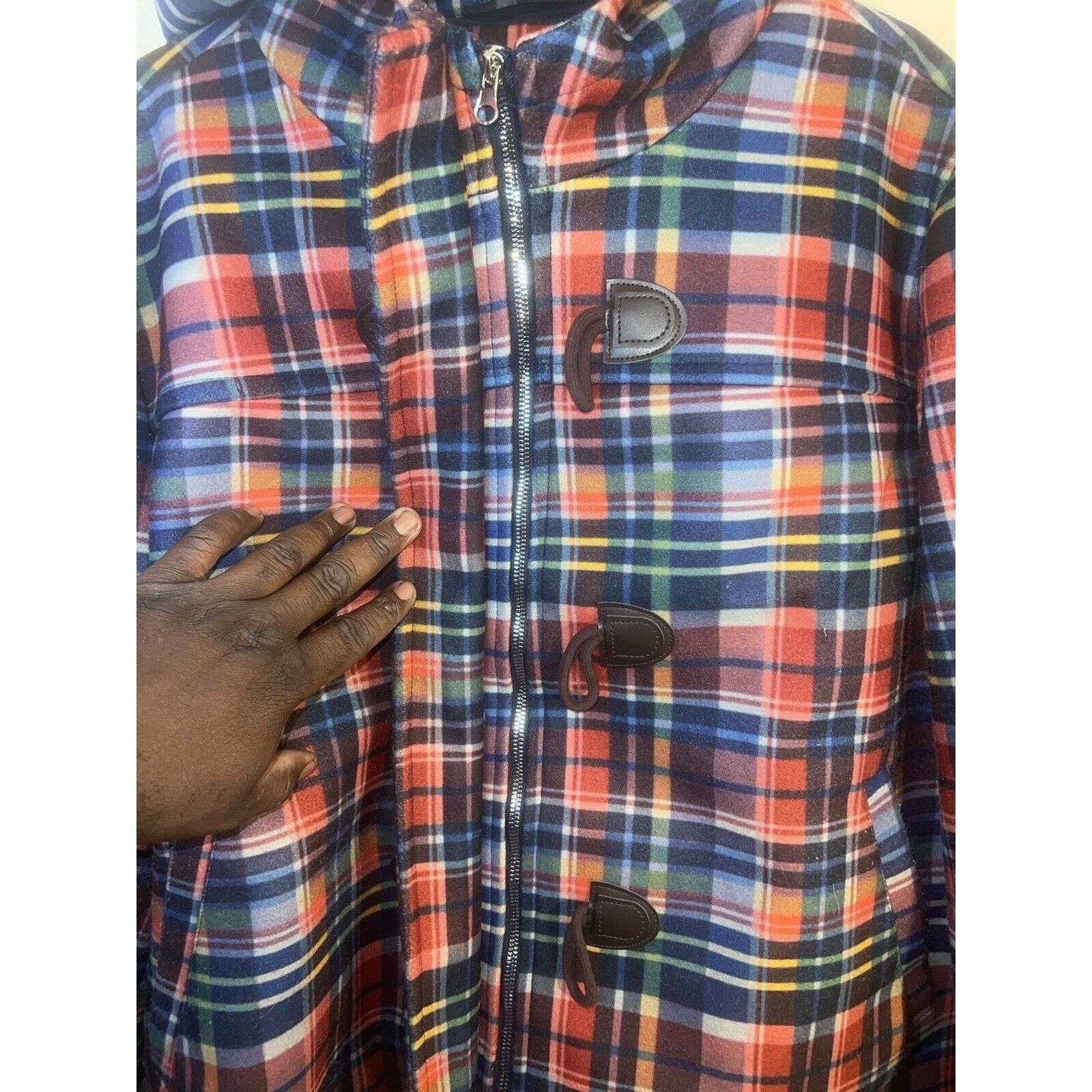 Other Time & Tru Parka Coat Plaid Jacket Women's XL Hooded Toggle Size XL / US 12-14 / IT 48-50 - 3 Thumbnail