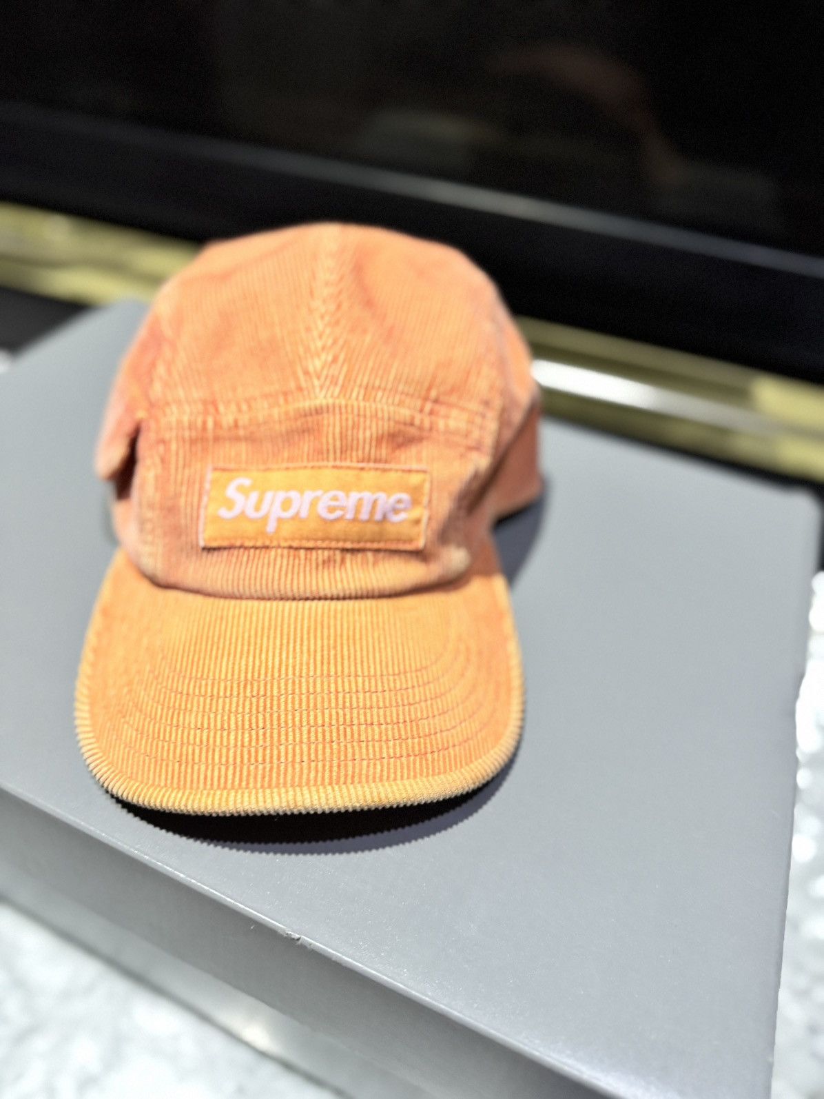 Supreme Debossed Corduroy Camp high quality Cap