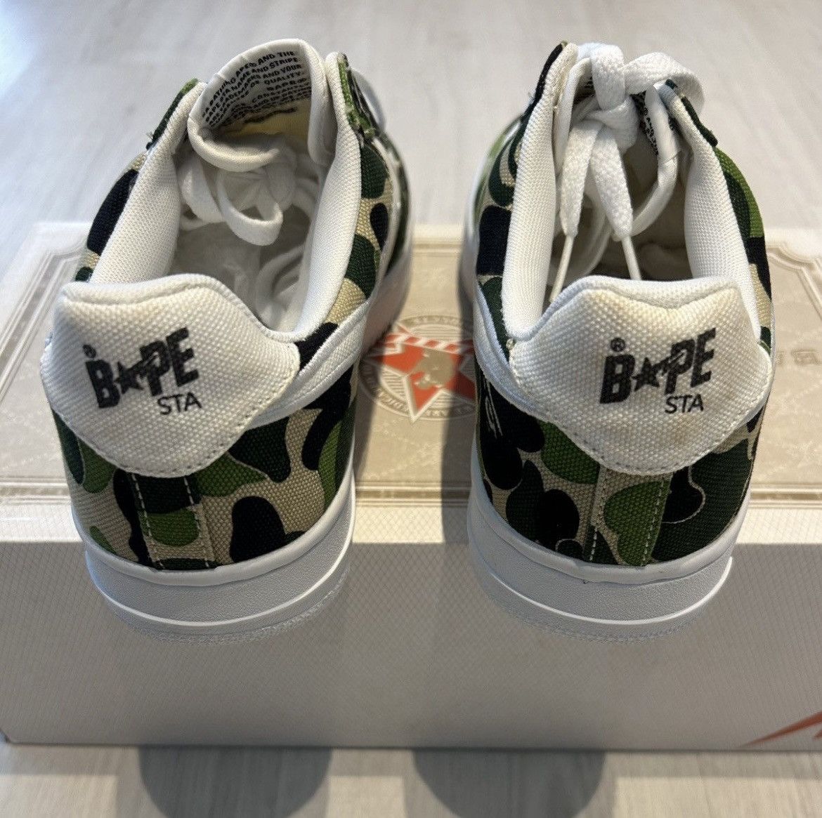 Bape RARE OG 2003 A BATHING APE GREEN ABC CAMO CANVAS BAPESTA Size US 9.5 / EU 42-43 - 4 Thumbnail
