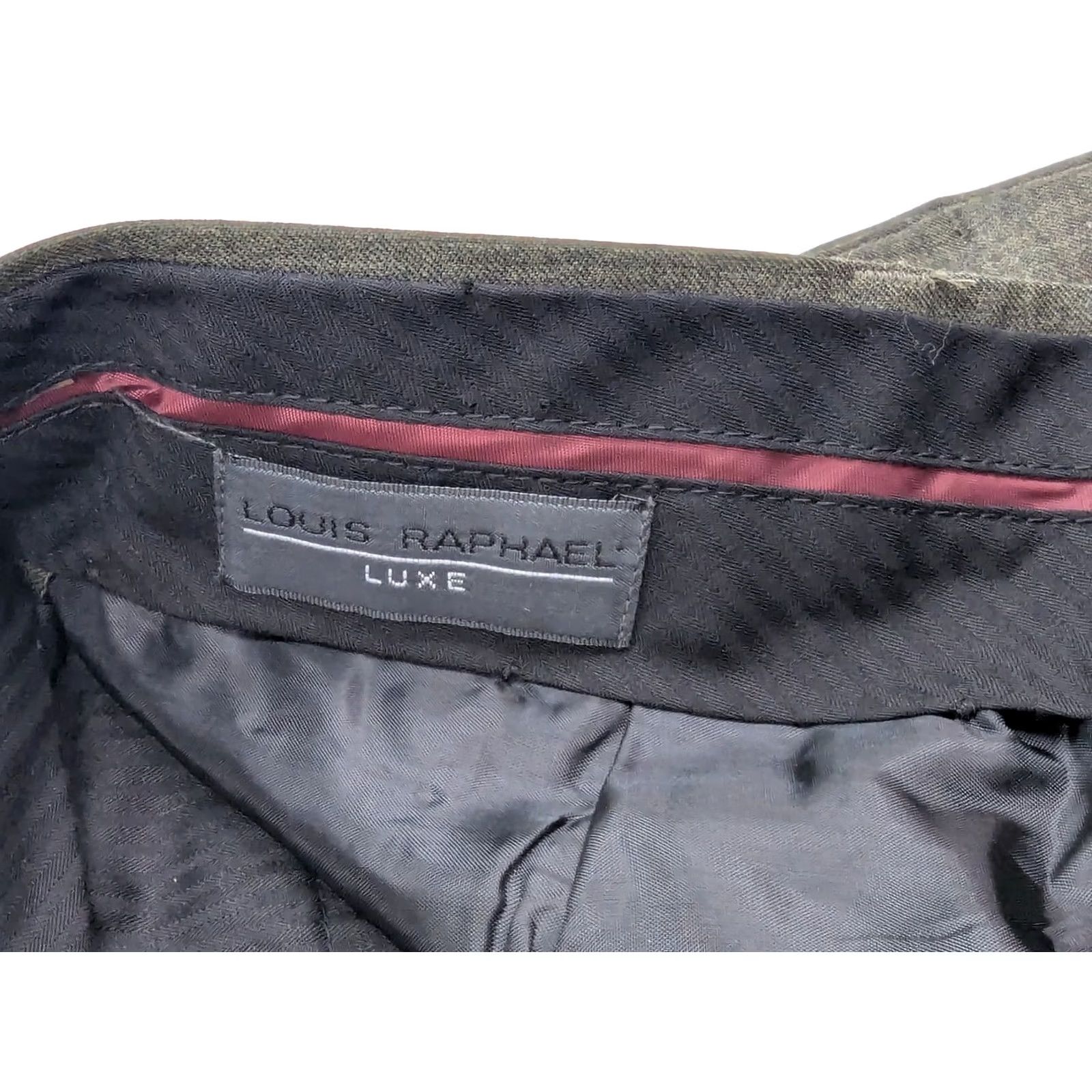 Vintage Louis Raphael Wool Pleated Hem Cuff Pants Men 36x30 Olive Green EUC Dress Pants Straight Fit 36 Mens Wool Dress Pants Size US 36 / EU 52 - 7 Thumbnail