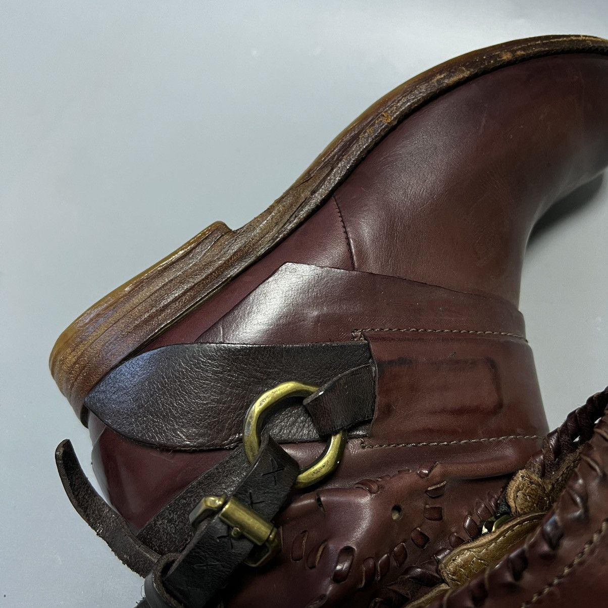 A.S.98 A.S.98 Airstep Design Zip Ankle Boots Shoes Burgundy leather Size US 7 / IT 37 - 12 Thumbnail