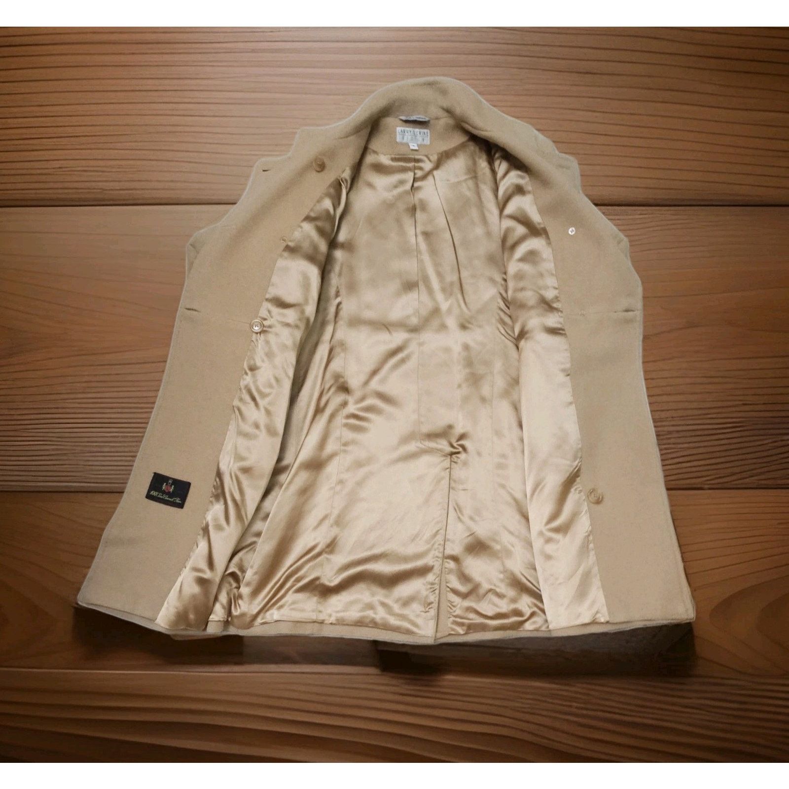 Other Larry Levine Design 100% Pure Camel Hair Cashmere Coat 14 Size L / US 10 / IT 46 - 5 Thumbnail