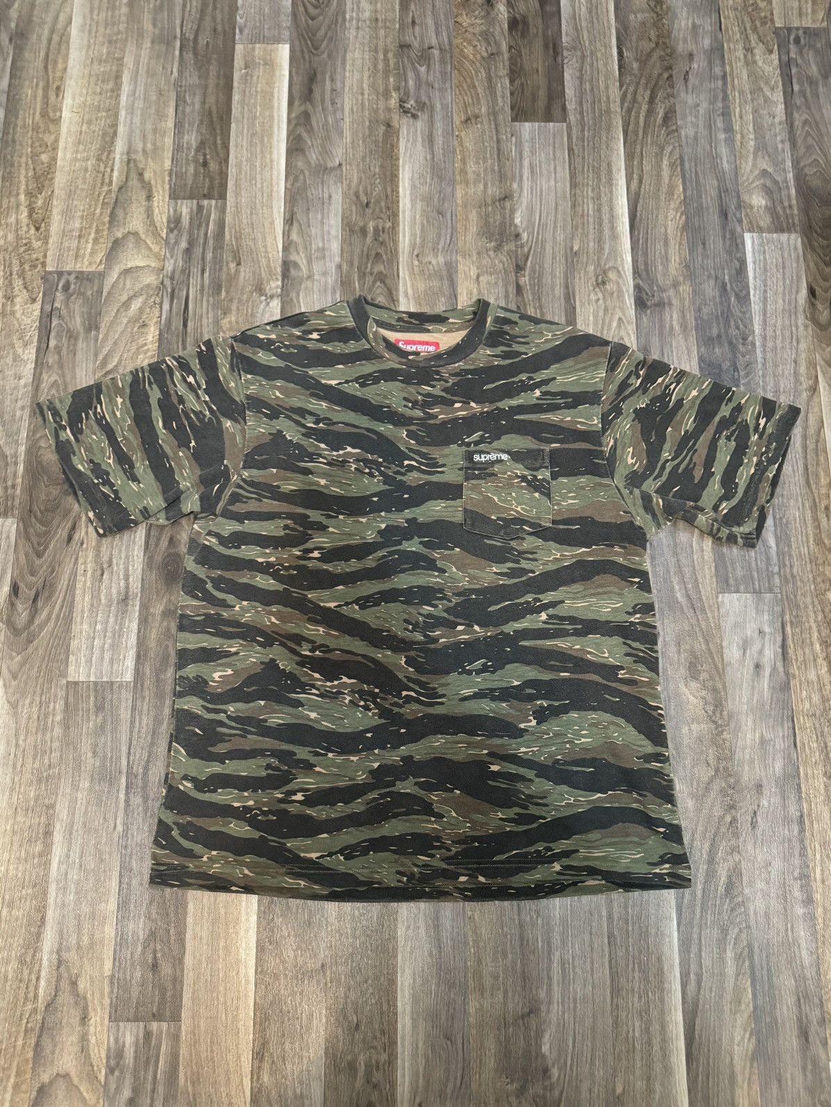Supreme Supreme S/S Pocket Tee Tiger Camo | Grailed