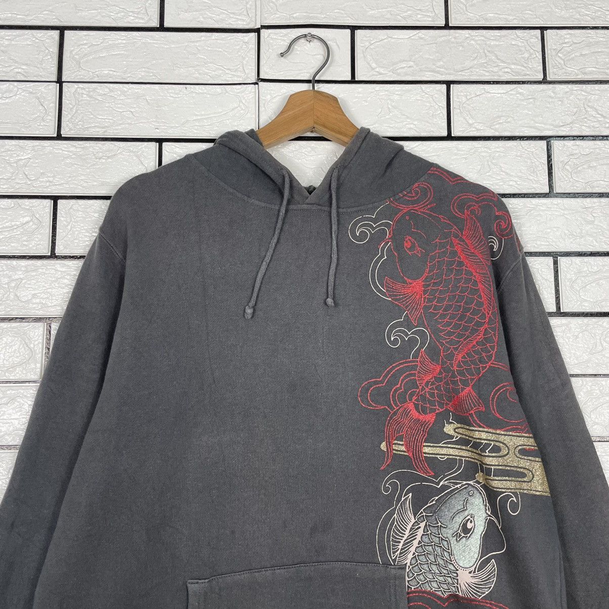Japanese Brand Sorridere Koi Fish Sukajan Pullover Hoodie Size US L / EU 52-54 / 3 - 10 Thumbnail