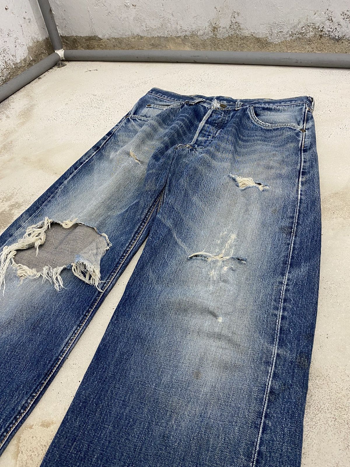 Hysteric Glamour Lee Rider 505 Distress Denim Baggy Loose Button Fly Size US 31 - 7 Thumbnail