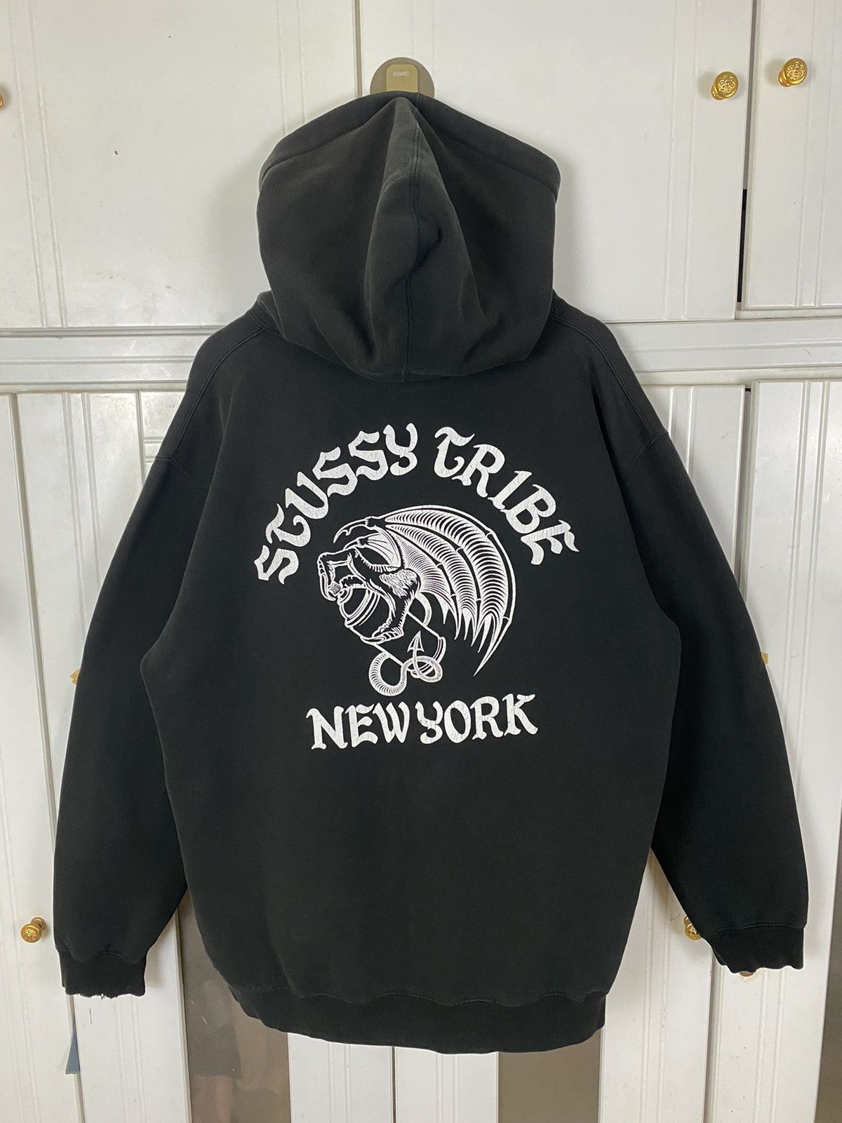 Pre-owned Stussy X Vintage Stussy Tribe Grafitti Hoodies In Black