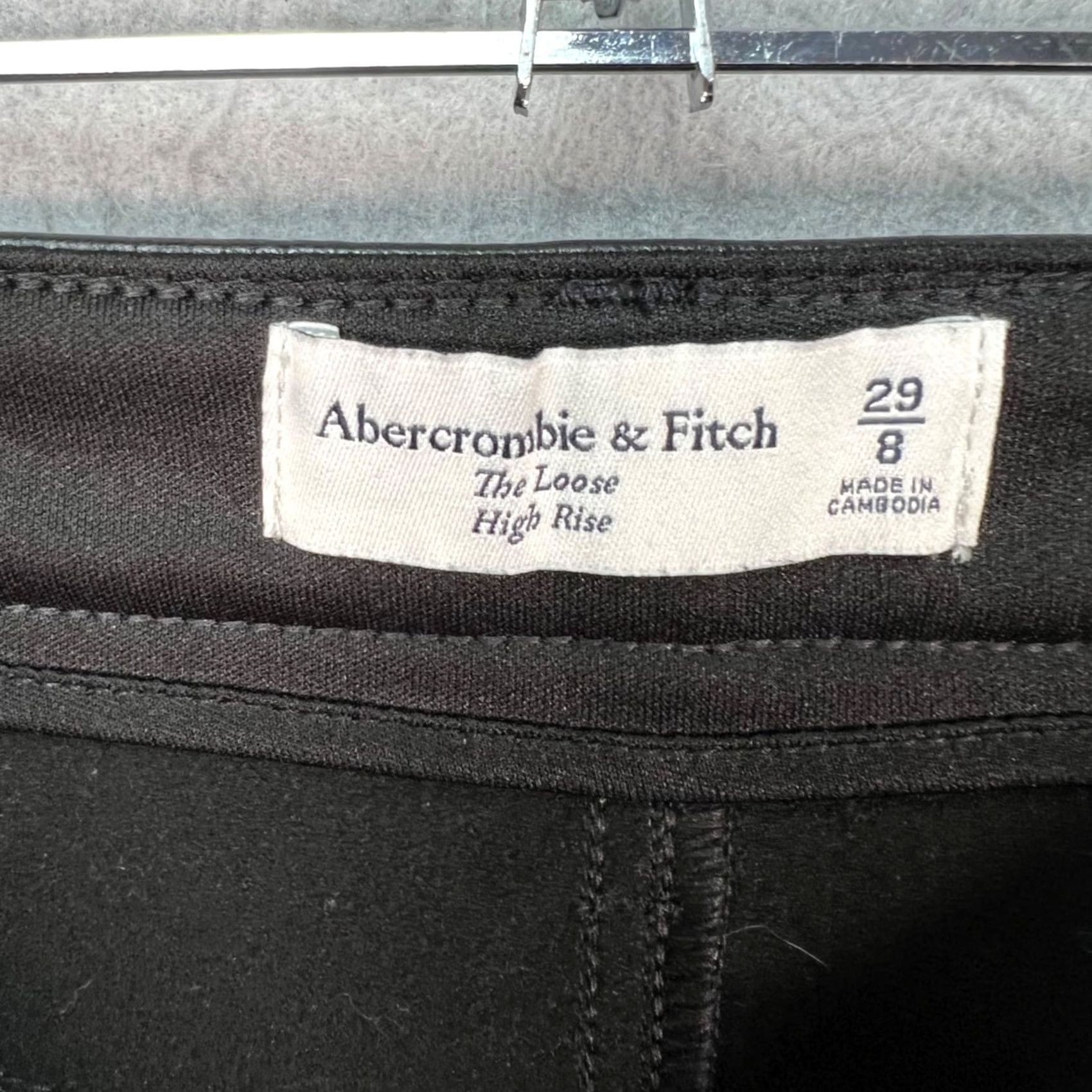 Abercrombie & Fitch Abercrombie & Fitch Womens 29 / 8 Black Faux Leather High Rise Loose Fit Pants Size 30" / US 8 / IT 44 - 3 Thumbnail