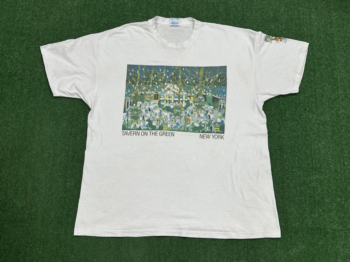 Hanes Vintage 90s Paul Singer Tavern On The Green New York Tee Size US XXL / EU 58 / 5 - 1 Thumbnail