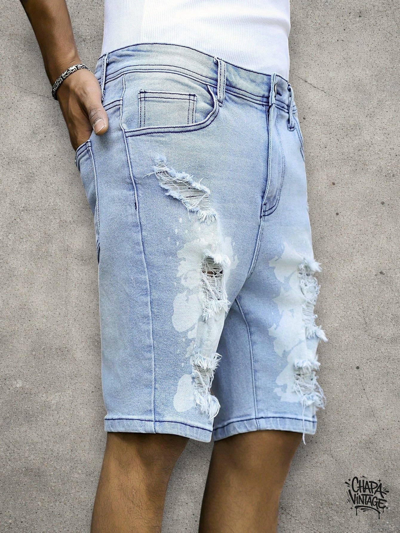 Japanese Brand Ripped distressed slim shorts Size US 32 / EU 48 - 1 Thumbnail