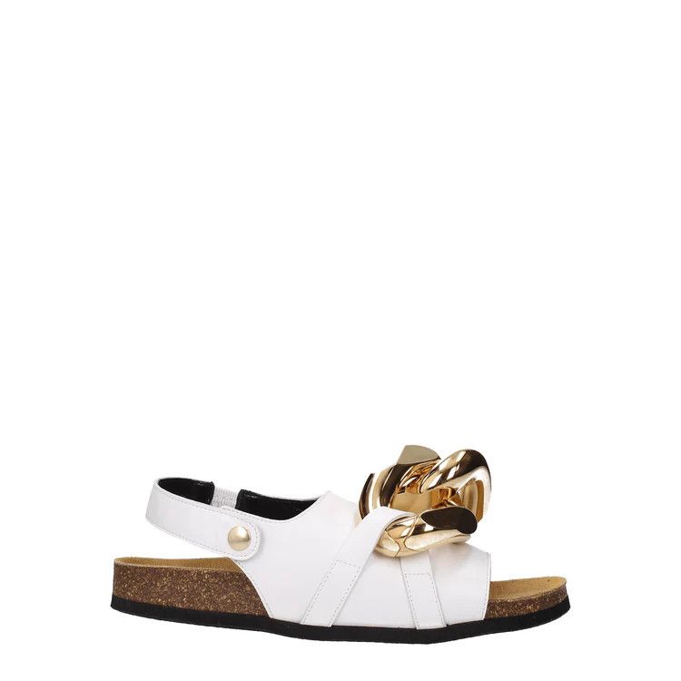 JW Anderson ob1o1e1124 Leather Sandals in White Size US 6 / IT 36 - 1 Thumbnail