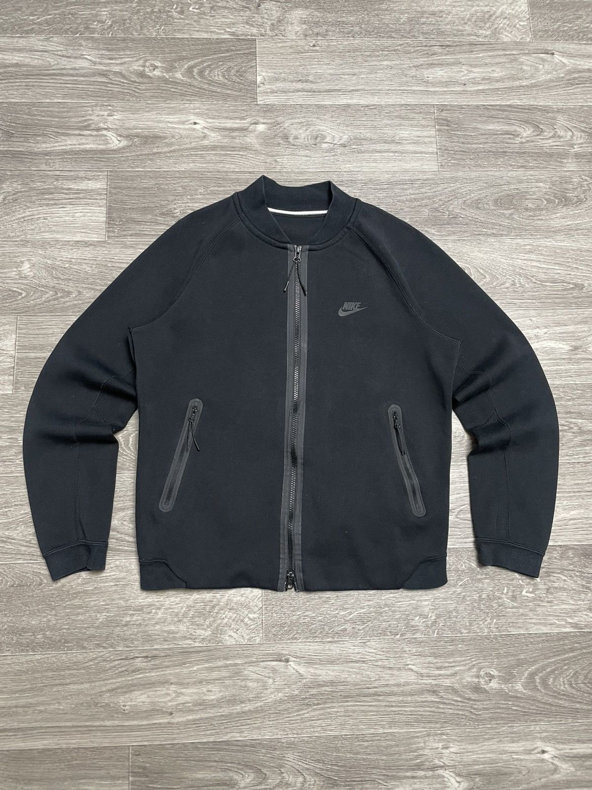 Nike Nike Tech Fleece Black Varsity Bomber Jacket Size US S / EU 44-46 / 1 - 1 Thumbnail