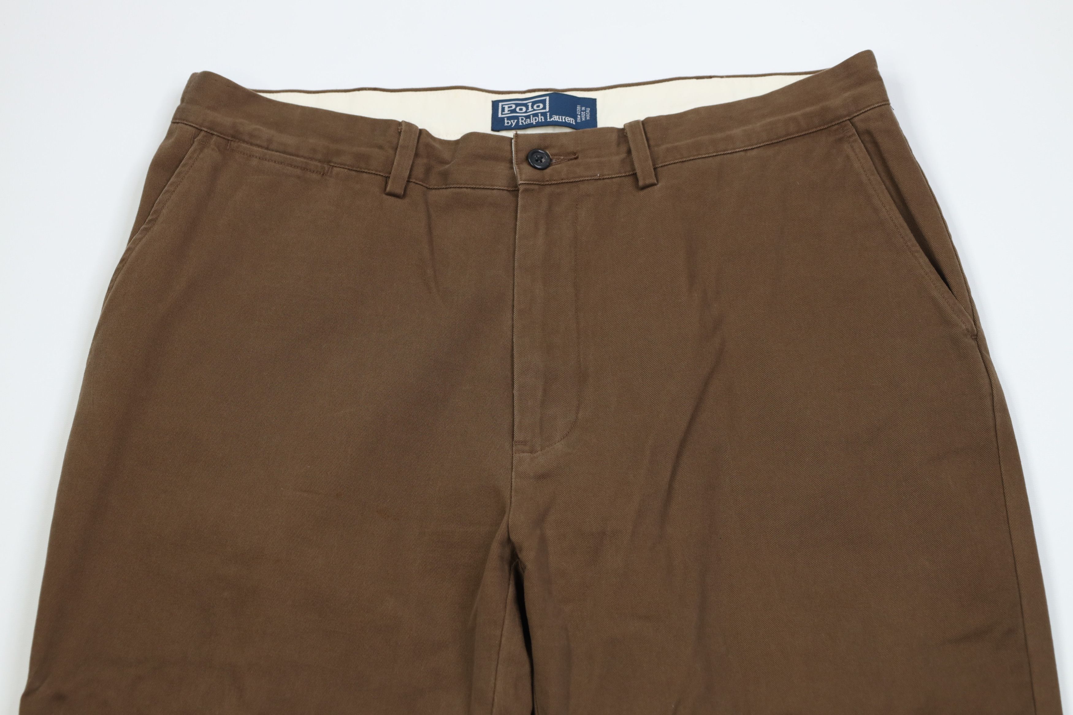Ralph Lauren Vintage 90s Ralph Lauren Wide Leg Chino Pants Brown Cotton Size US 36 / EU 52 - 2 Thumbnail