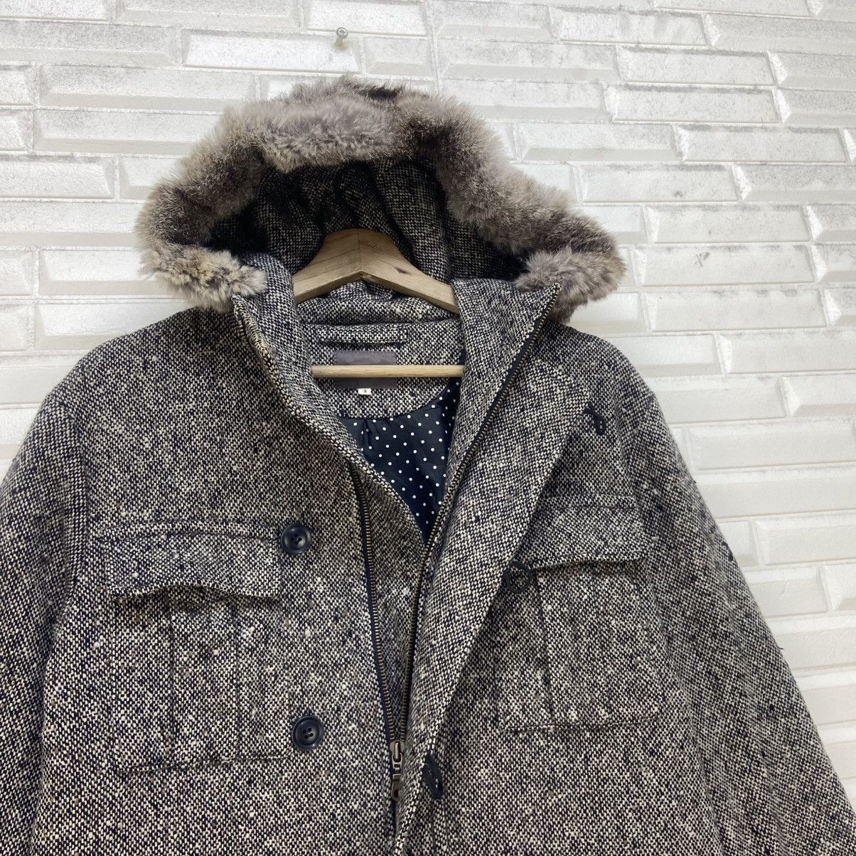 Japanese Brand Working@Manys Rabbit Fur Herringbone Wool Heavy Coat Size US S / EU 44-46 / 1 - 12 Thumbnail