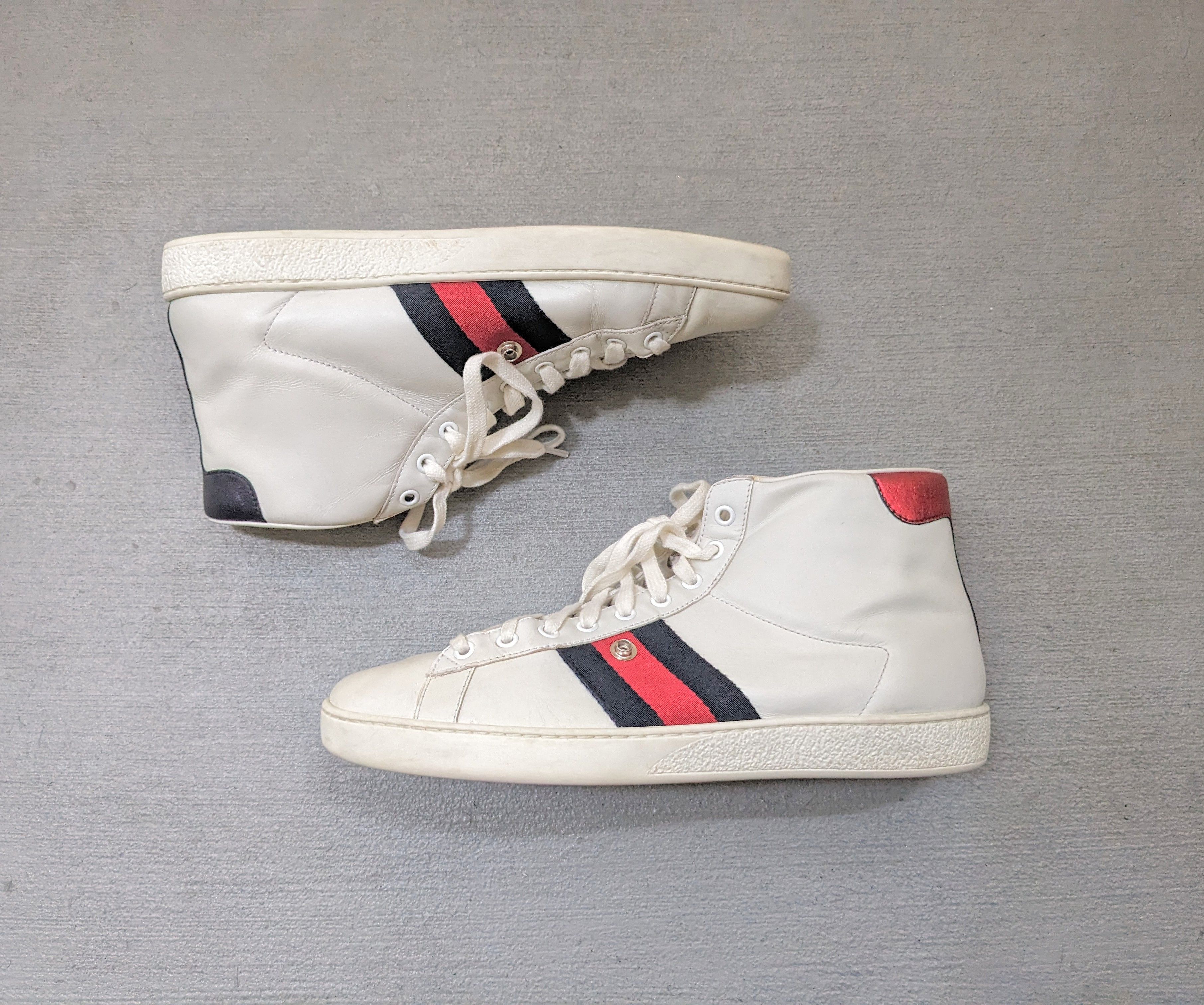 Gucci Gucci Ace Sneakers Size 9 White Leather High Tops Size US 9 / EU 42 - 1 Thumbnail