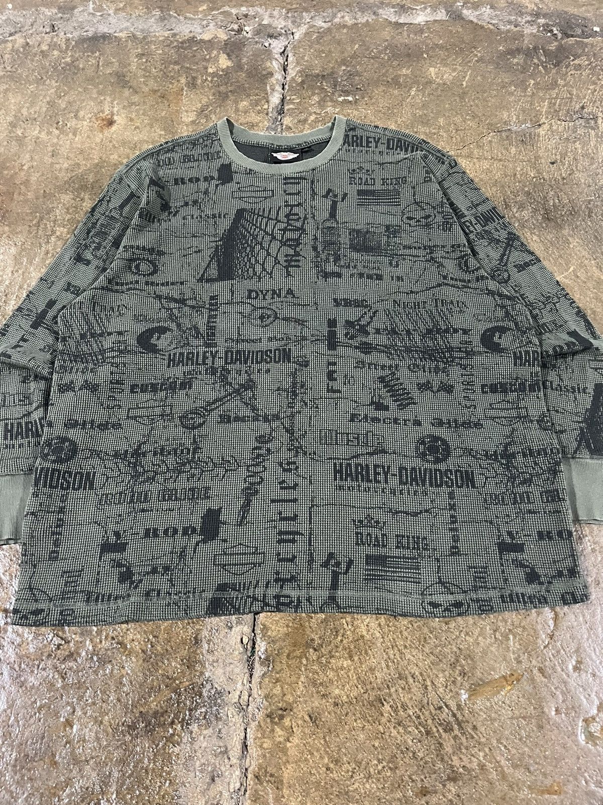 Affliction × Harley Davidson × Vintage CRAZY Y2K HARLEY DAVIDSON THERMAL GRUNGE SKATER AFFLICTION Size US XXL / EU 58 / 5 - 3 Thumbnail
