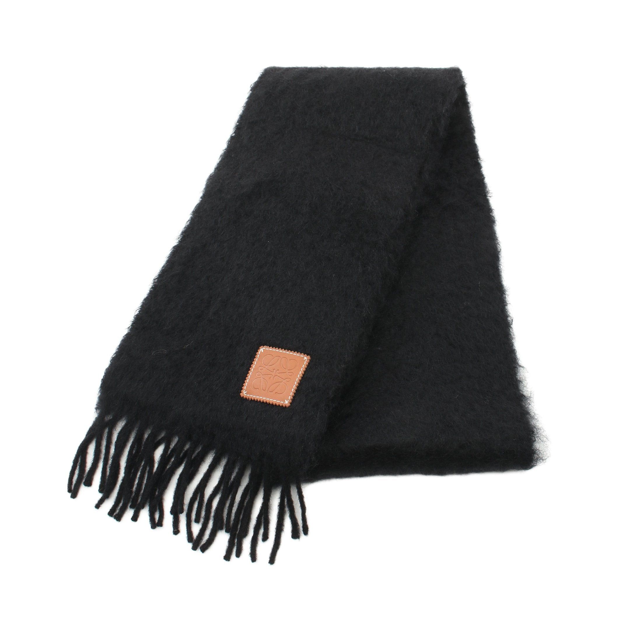 Loewe Loewe Anagram Scarf Mohair Wool Black Size ONE SIZE - 1 Thumbnail
