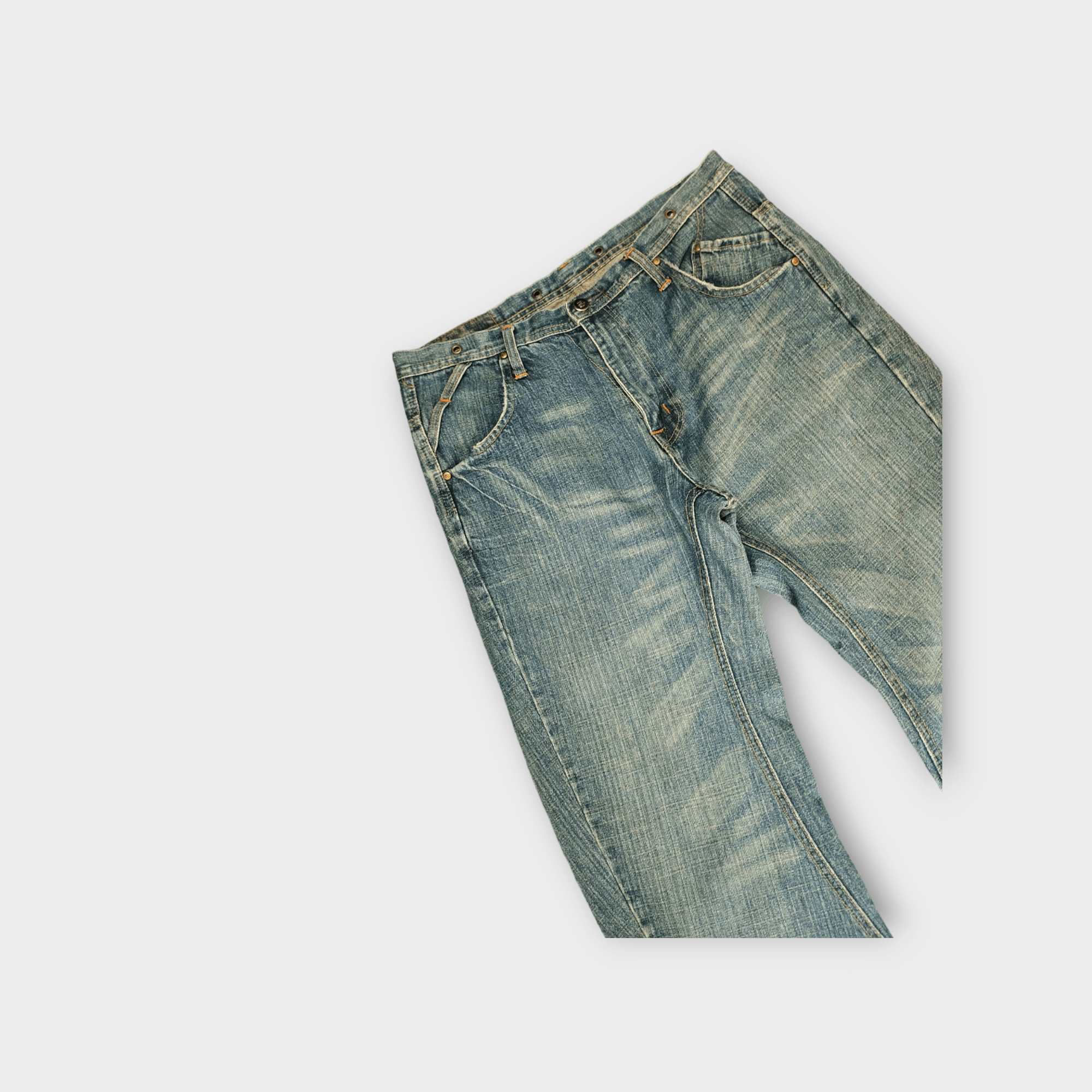 Comme des Garcons × Undercover Loose Jeans Edwin E-Function Clawmark Faded Curved Denim Size US 32 / EU 48 - 6 Thumbnail