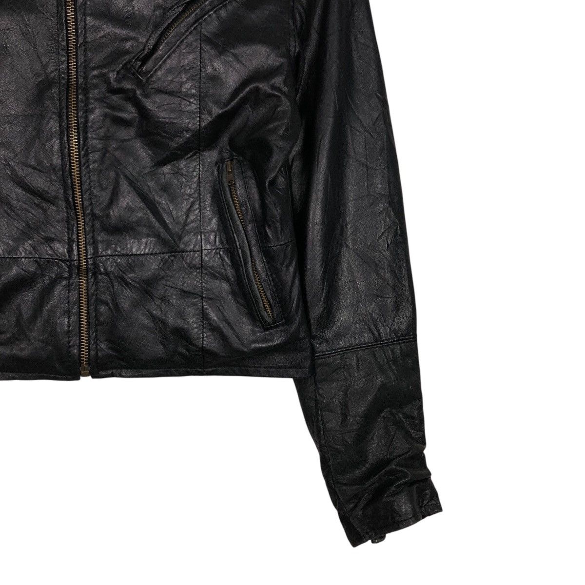 Japanese Brand 📌Vintage Cropped Biker Leather Jacket Crisp Issey Miyake Size US M / EU 48-50 / 2 - 6 Thumbnail