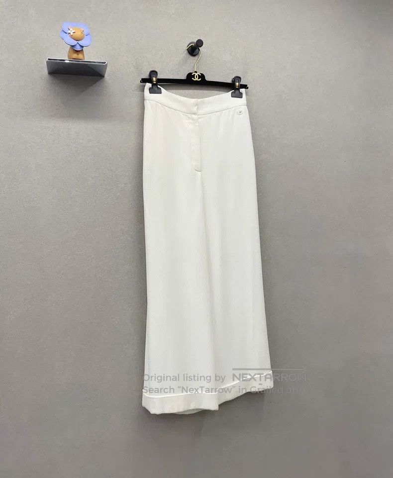Chanel Chanel White wide-leg trousers Size 24" / US 00 / IT 34 - 4 Thumbnail