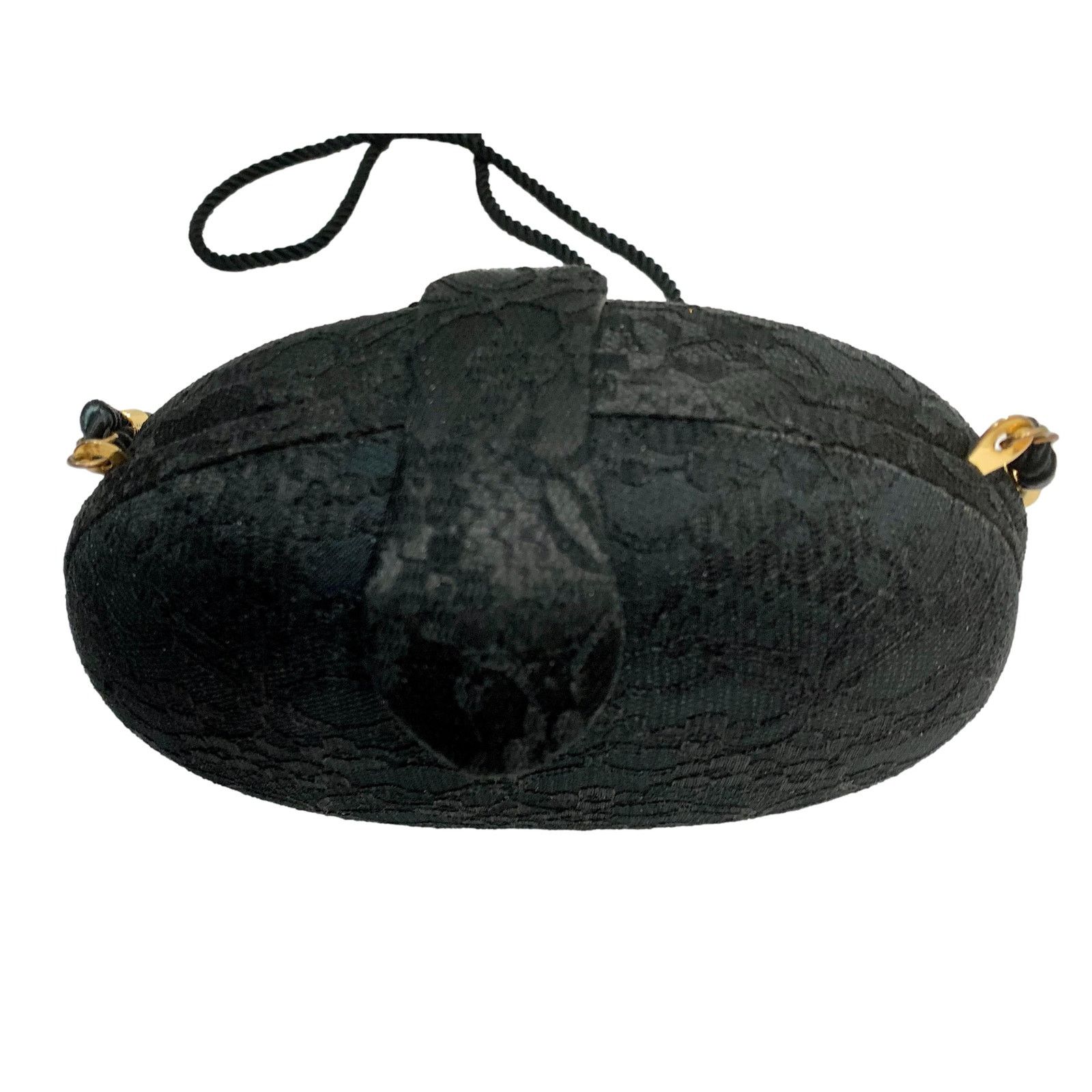 Vintage 80s Whiting & Davis Black Lace Clamshell Evening Bag Size ONE SIZE - 2 Thumbnail