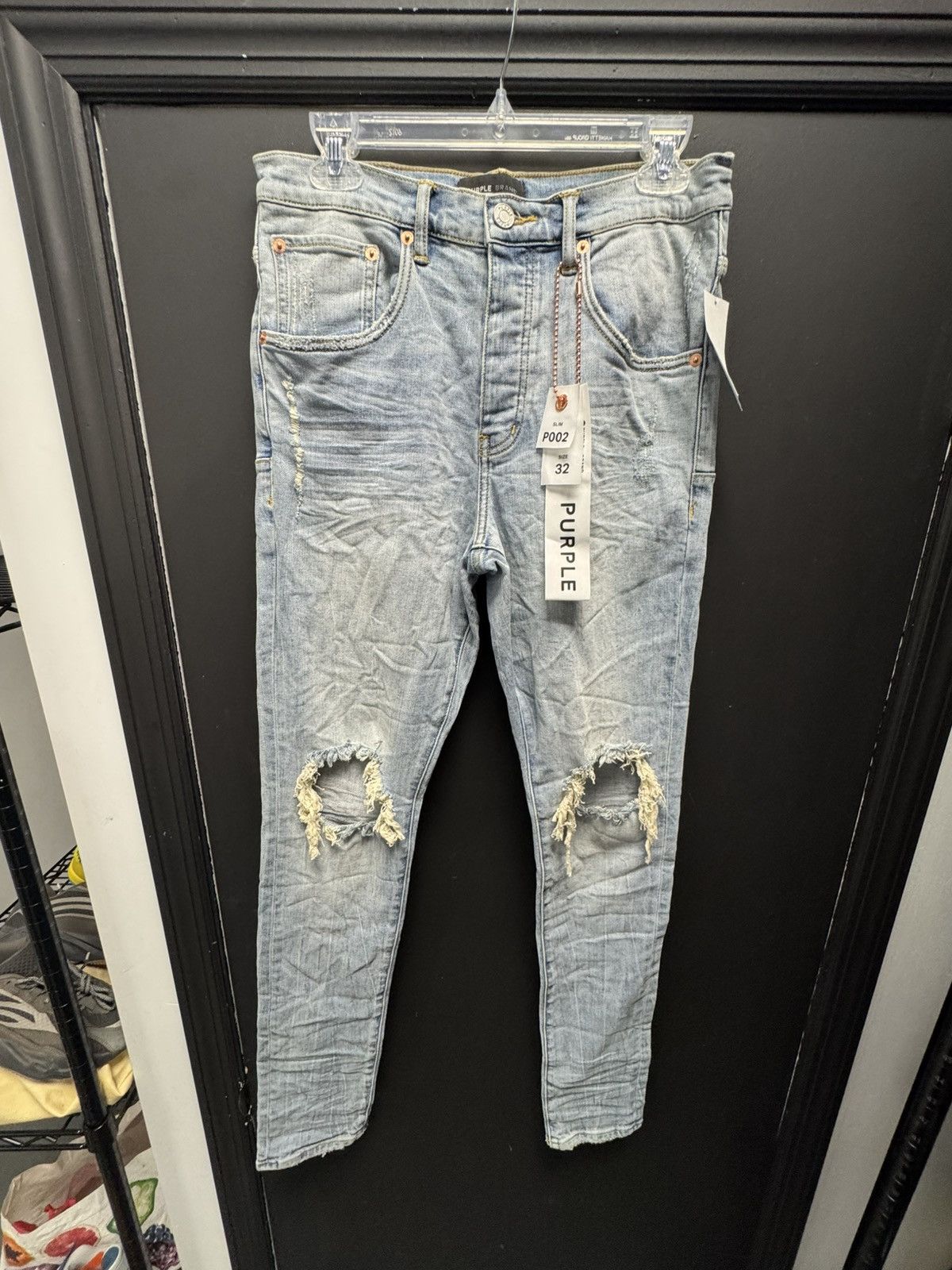 Purple Purple Brand Light Indigo Blowout Jeans Size US 32 / EU 48 - 1 Thumbnail