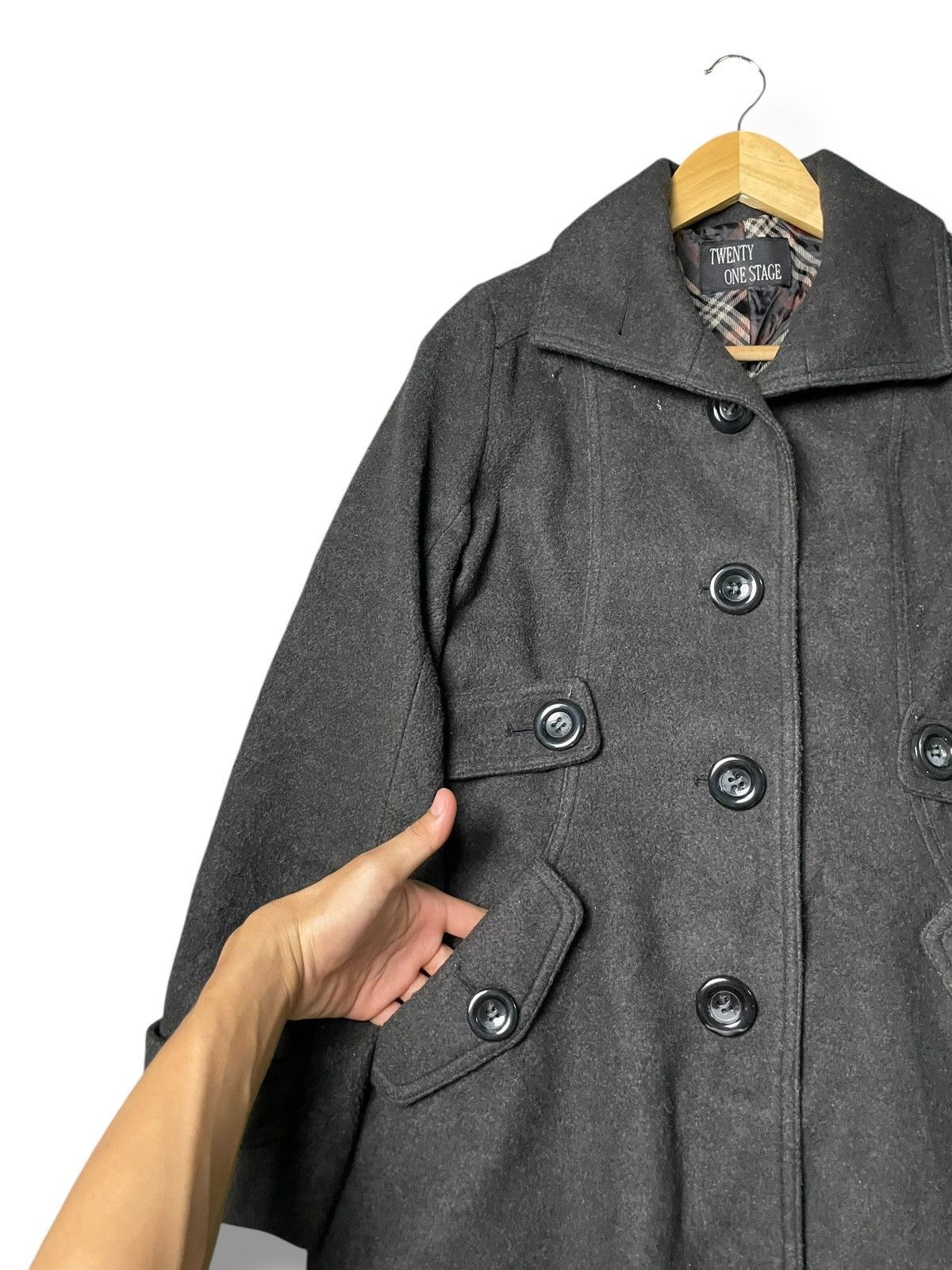 Japanese Brand Twenty One Stage Wool Coat (52) Size US XXS / EU 40 - 7 Thumbnail