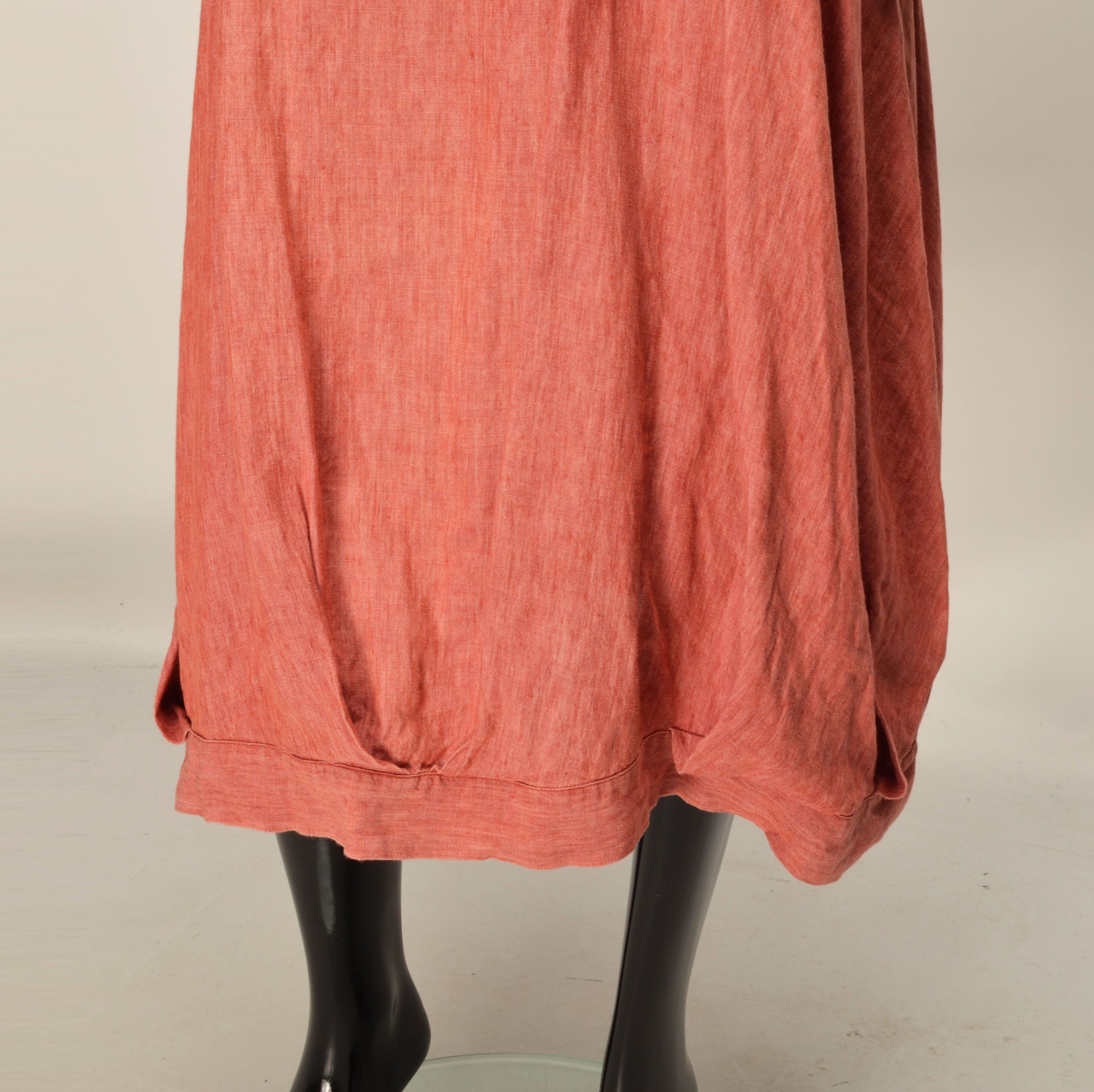 Vintage Vintage Lilith Y2K Linen Bubble Midi Skirt Size 30" / US 8 / IT 44 - 3 Thumbnail