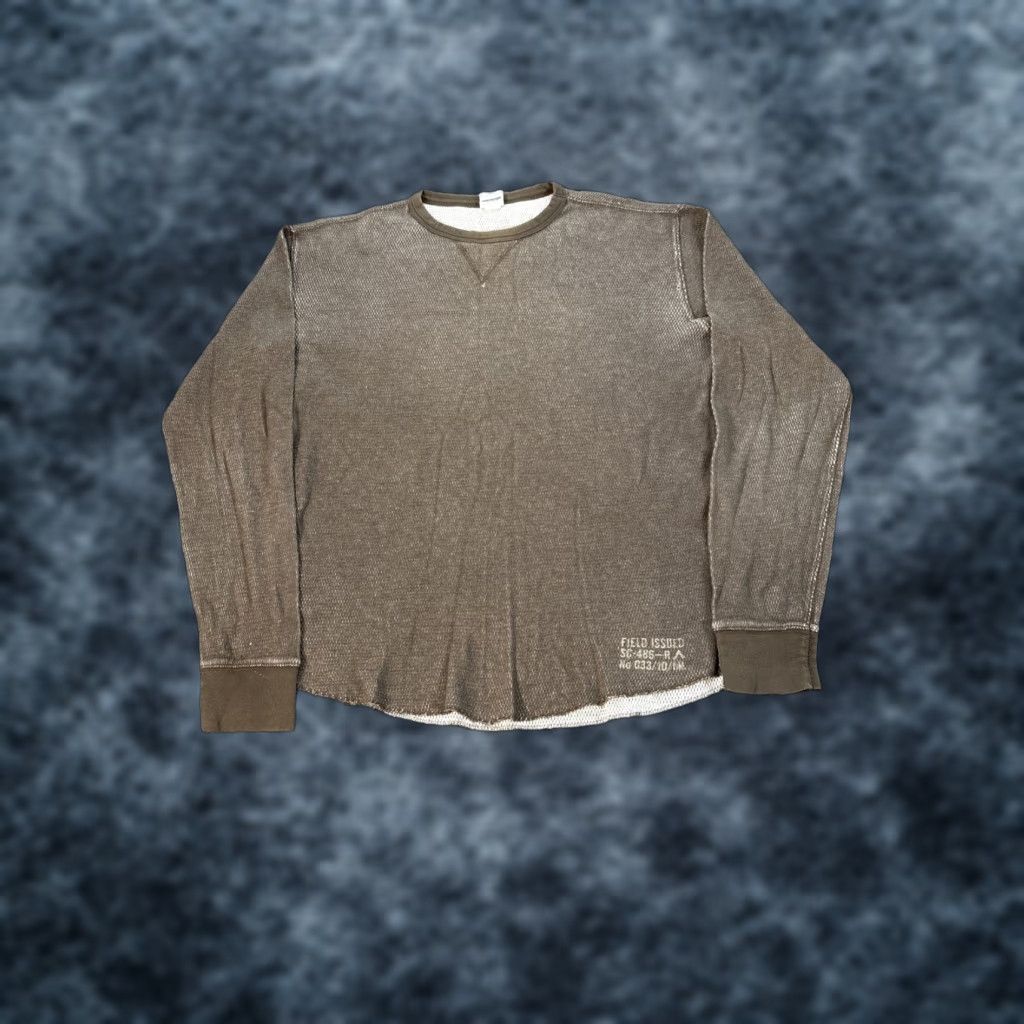 Old Navy VINTAGE Old Navy Thermal Long Sleeve Shirt M Brown Knit Men Shirt Field Issue Y2K Size US M / EU 48-50 / 2 - 1 Thumbnail