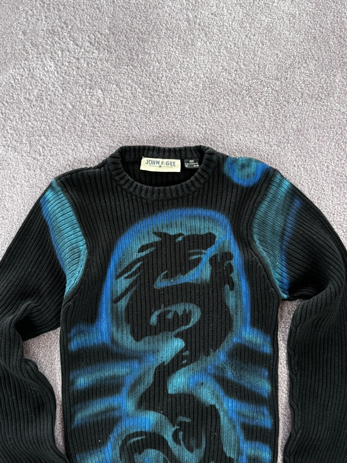 Diesel Vintage Diesel style Big Japan Dragon y2k ribbed sweater Size US S / EU 44-46 / 1 - 2 Thumbnail