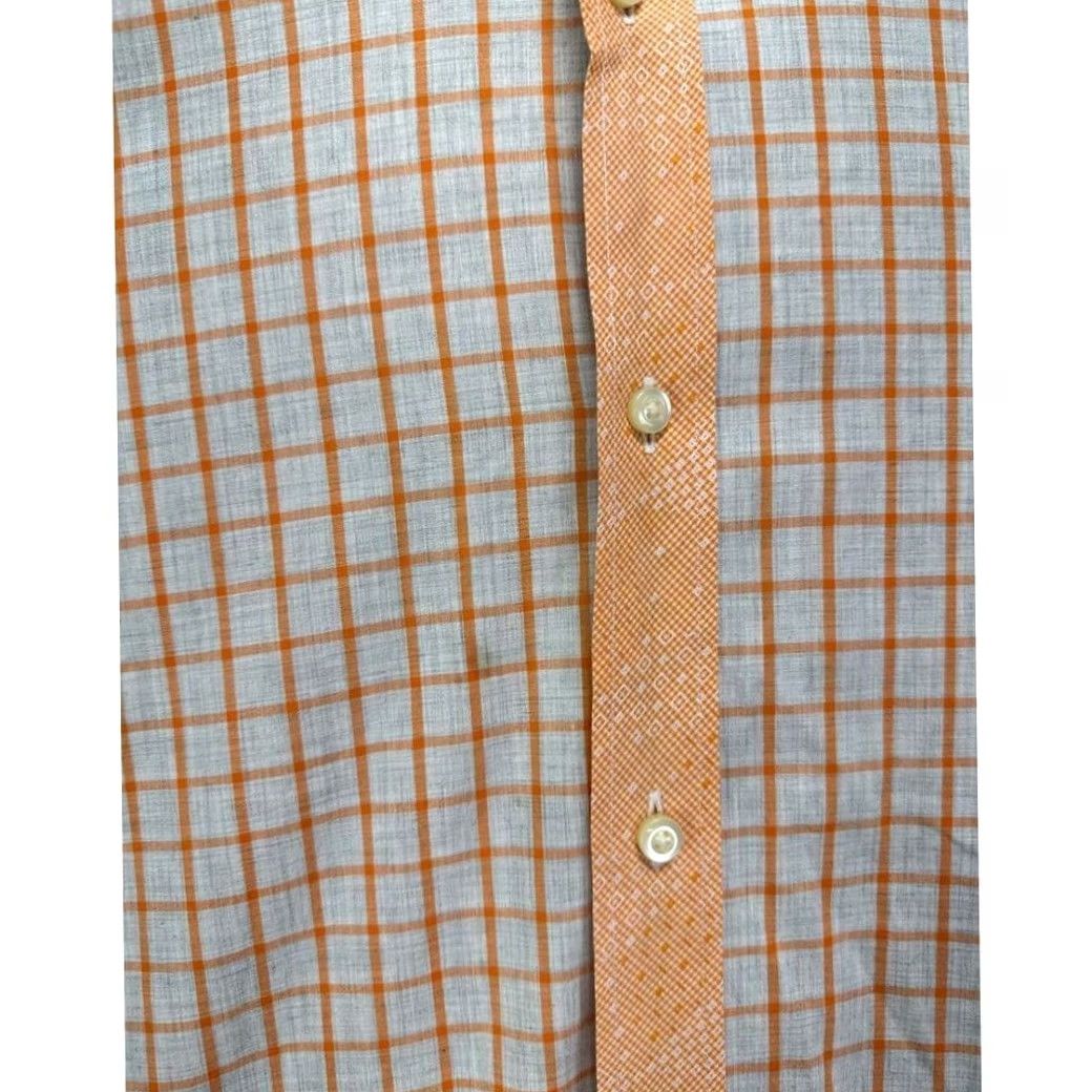 Vintage Thomas Dean Shirt Mens Large Orange Grid Check Plaid Button Down Long Sleeve Size US L / EU 52-54 / 3 - 4 Thumbnail