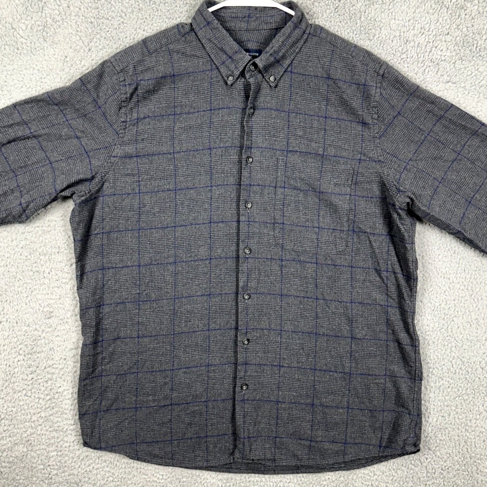 CLOT Prophet Cloth Mens XL Flannel Shirt Long Sleeve Gray Blue Glenn Plaid Pocket Size US XL / EU 56 / 4 - 3 Thumbnail