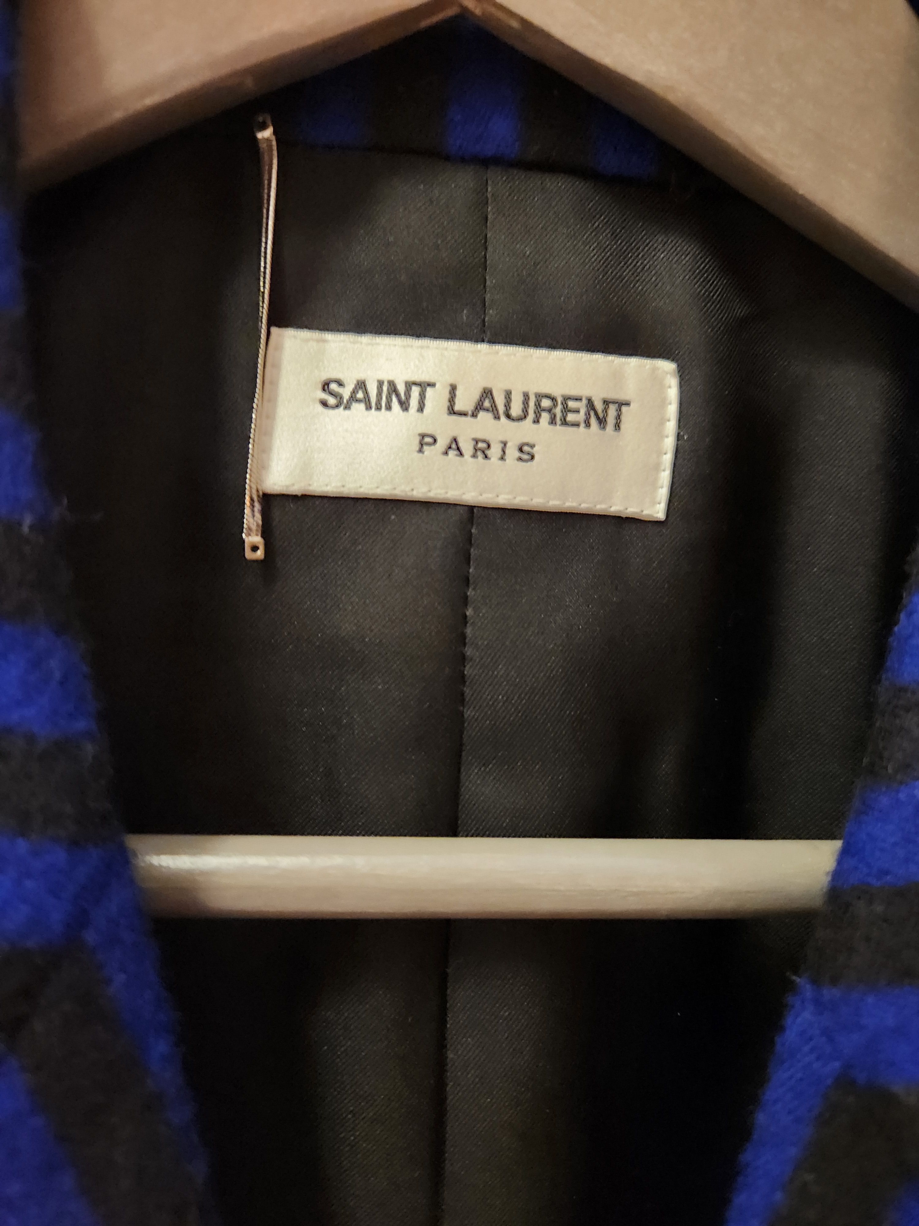 Saint Laurent Paris Black and Blue heavy wool Blazer Size 50R - 4 Thumbnail