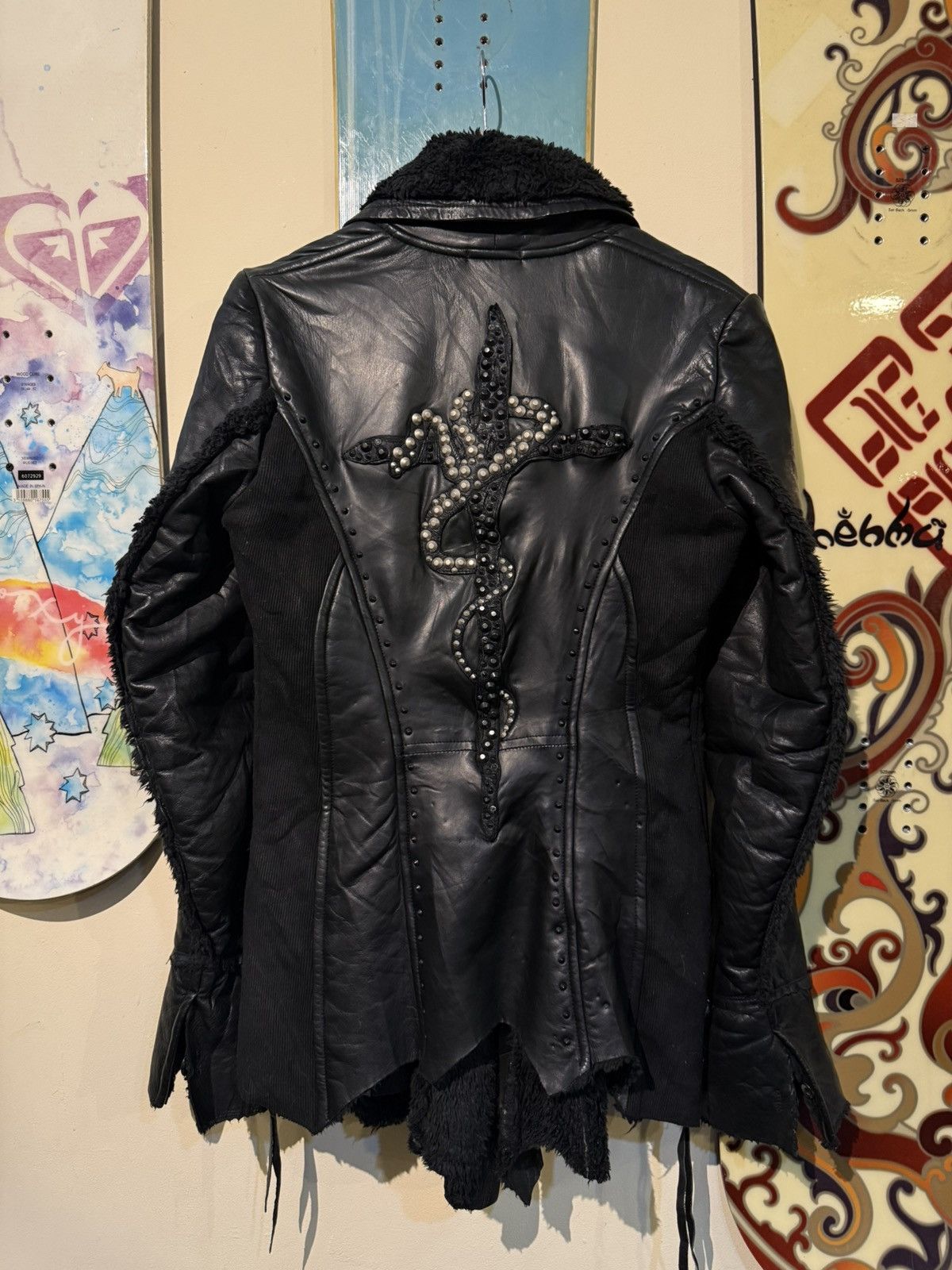 KMRii KMRii Cropped Studded Cowl Neck Leather Jacket | Grailed
