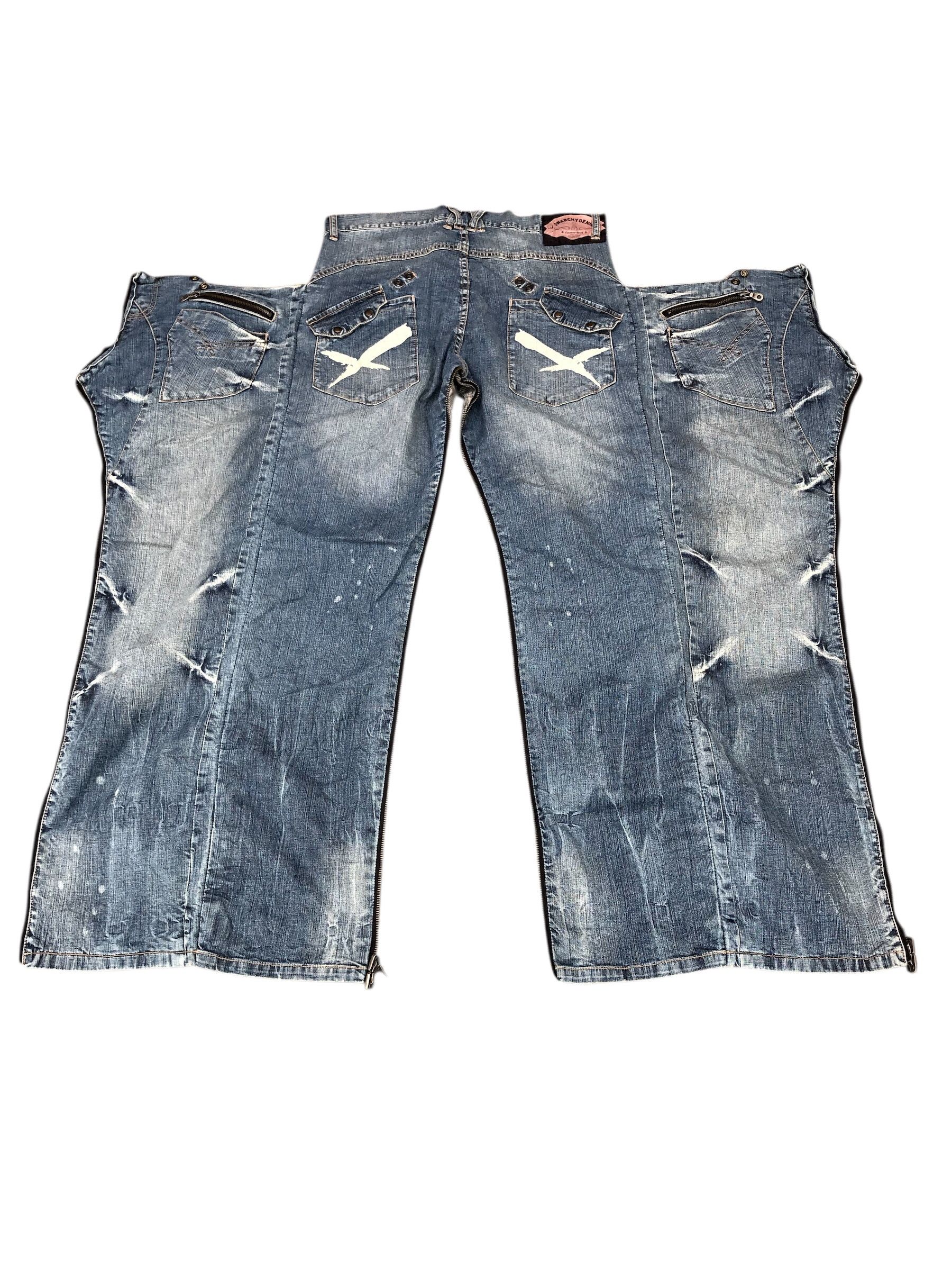 PPFM Very Rare PPFM Anarchy Denim Eastern Rock Design 2 in 1 Size US 33 - 6 Thumbnail