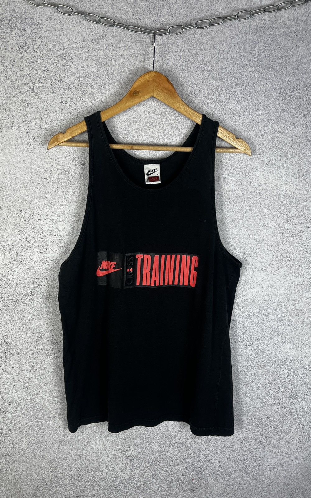 Nike Vintage 80s Nike Cross Training Tank Top Big Logo Swoosh Tee Size US L / EU 52-54 / 3 - 1 Thumbnail