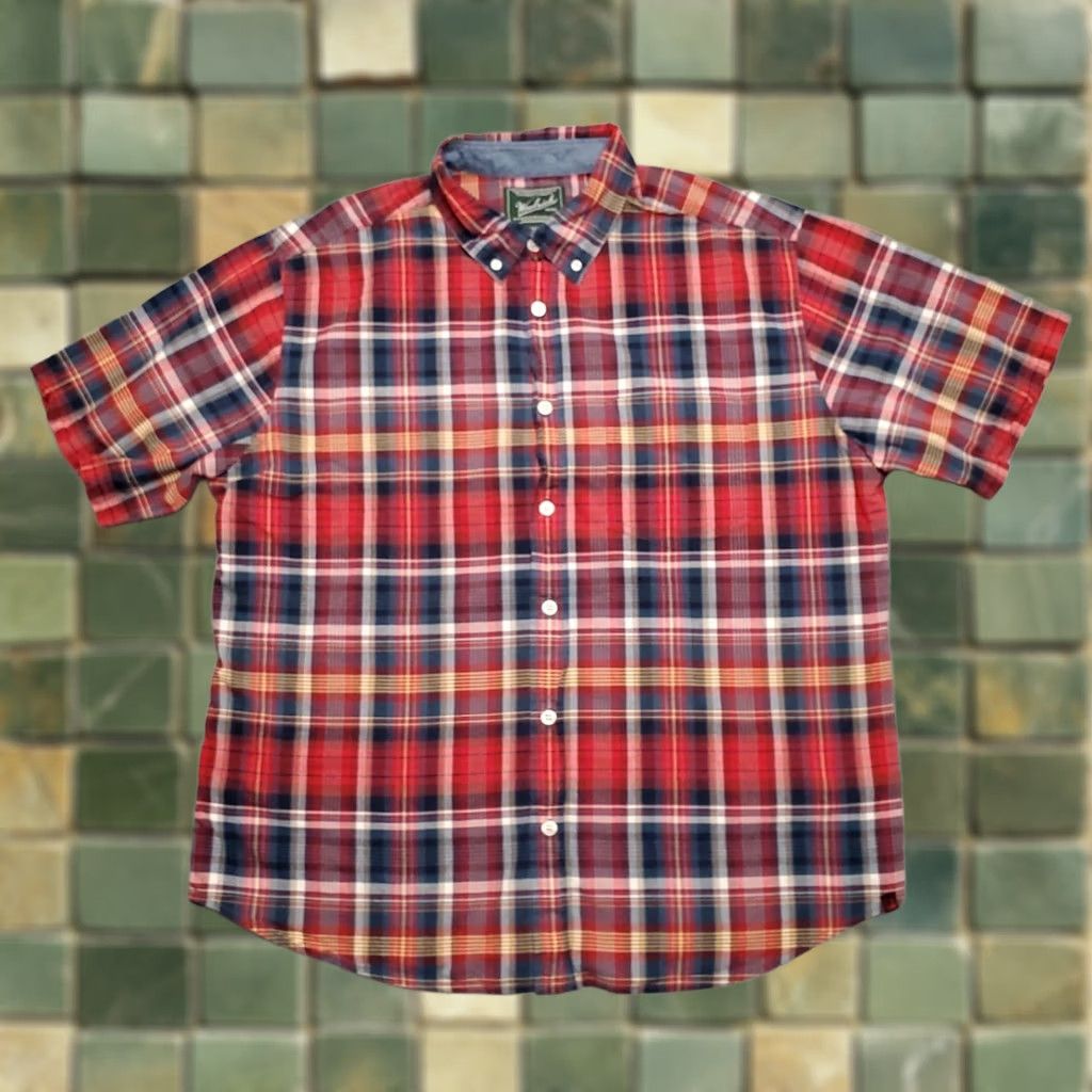 Vintage Woolrich Shirt Men XL Blue Red Plaid Cotton Short Sleeve Outdoor Casual Size US XL / EU 56 / 4 - 1 Thumbnail